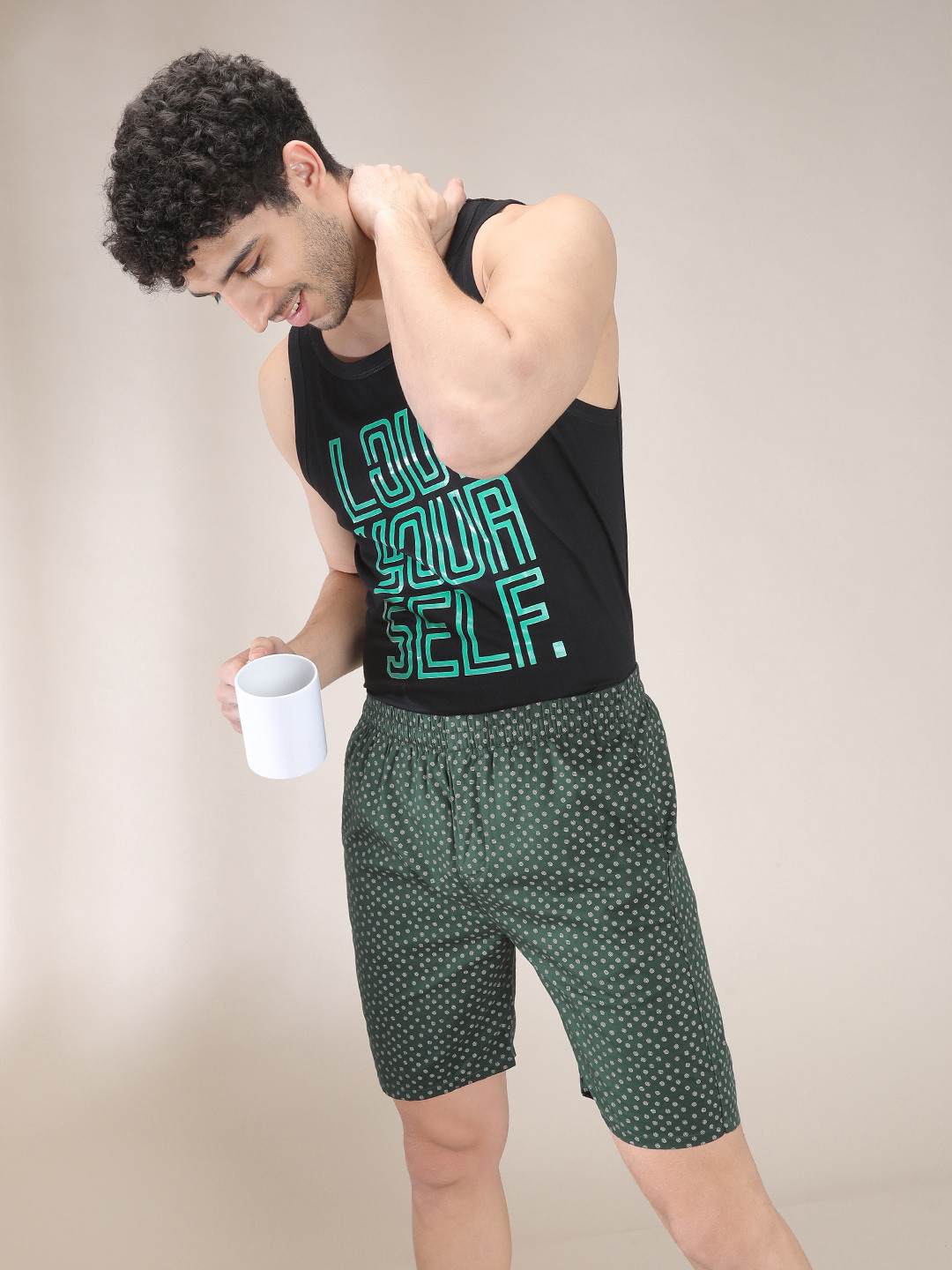 The Indian Garage Co Men Green Printed Pure Cotton Boxers 0620-BXR06-13