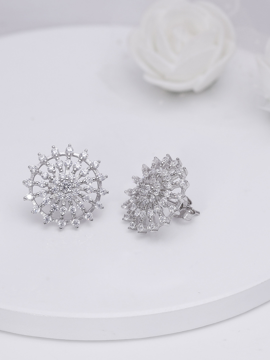 GIVA 925 Sterling Silver Rhodium Plated Wheel of Life Earrings