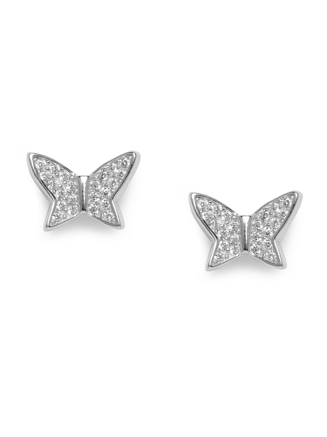 GIVA 925 Sterling Silver Rhodium Plated Zircon Shining Butterfly Studs