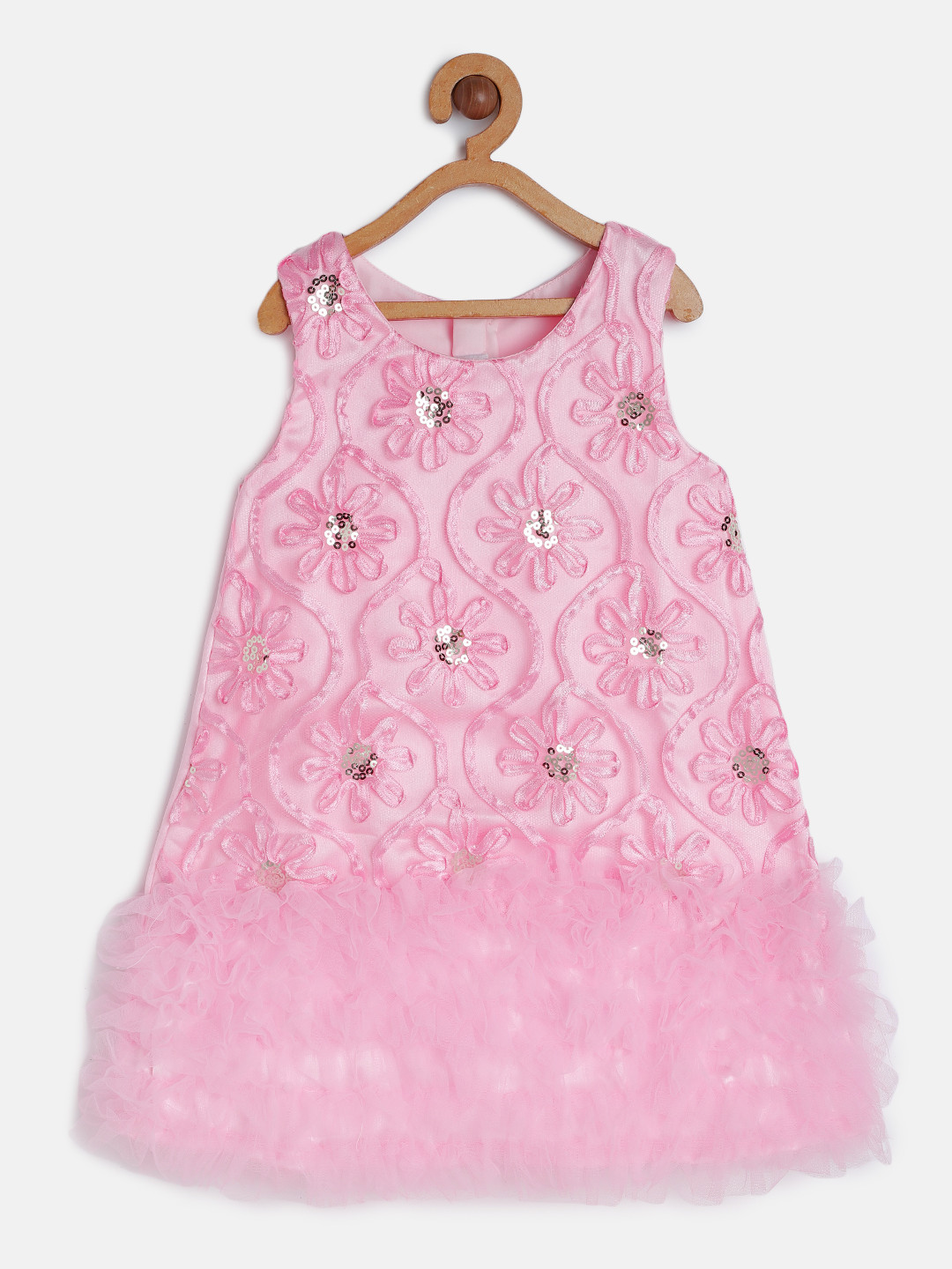MANY FROCKS & Girls Pink Embellished A-Line Dress