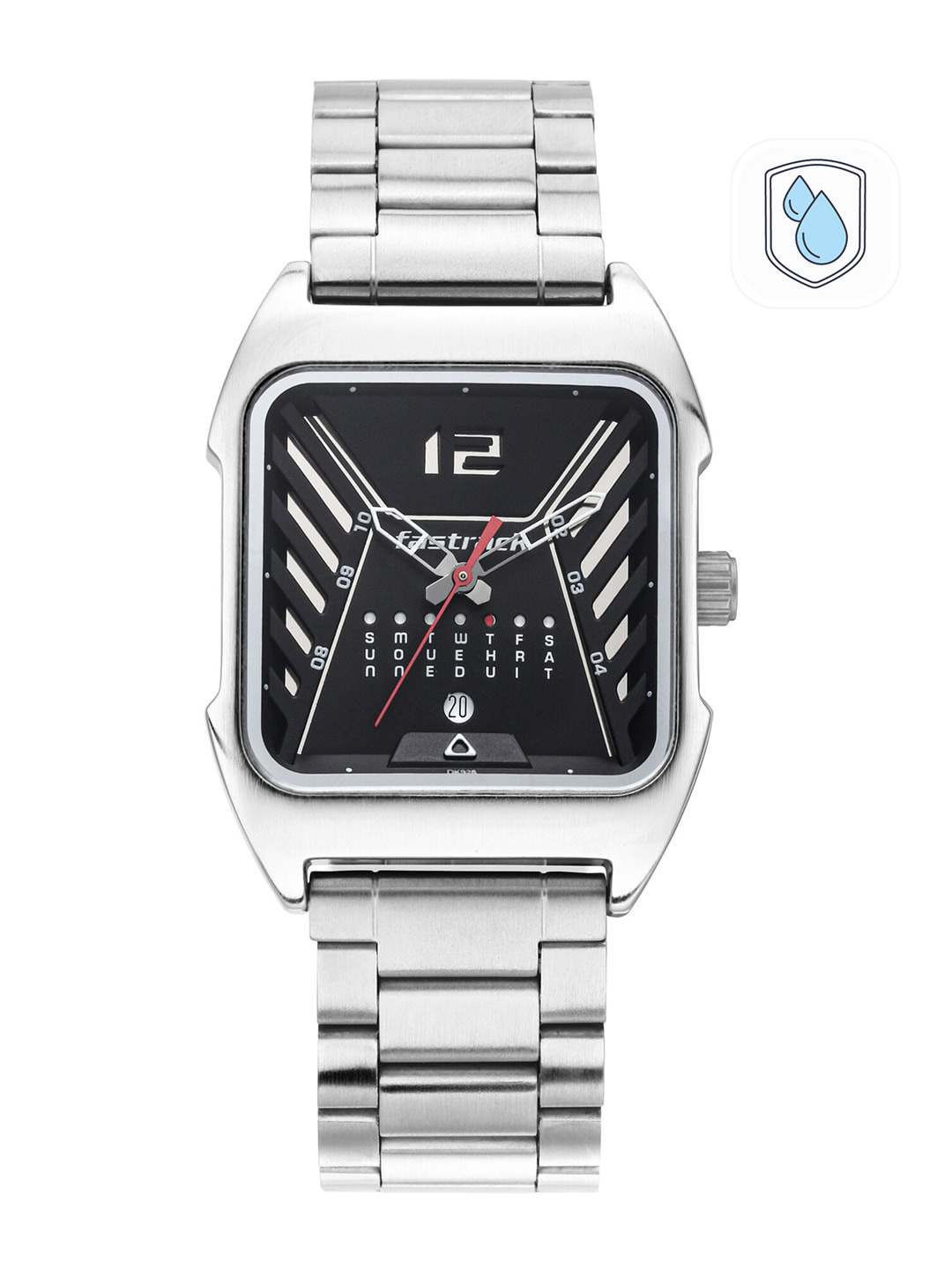 Fastrack Men Black & Silver-Toned Analogue Watch