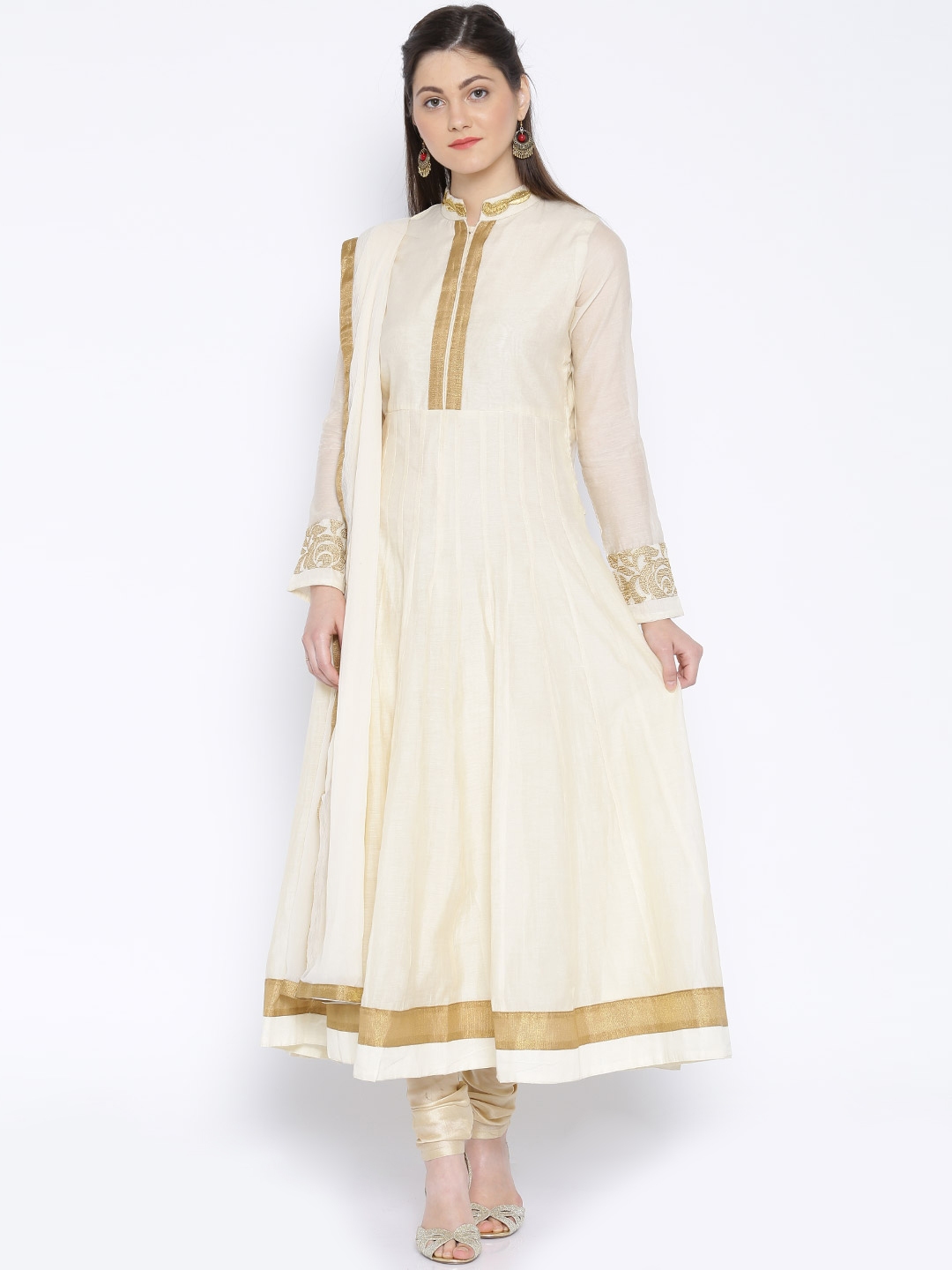 Myntra shop white anarkali