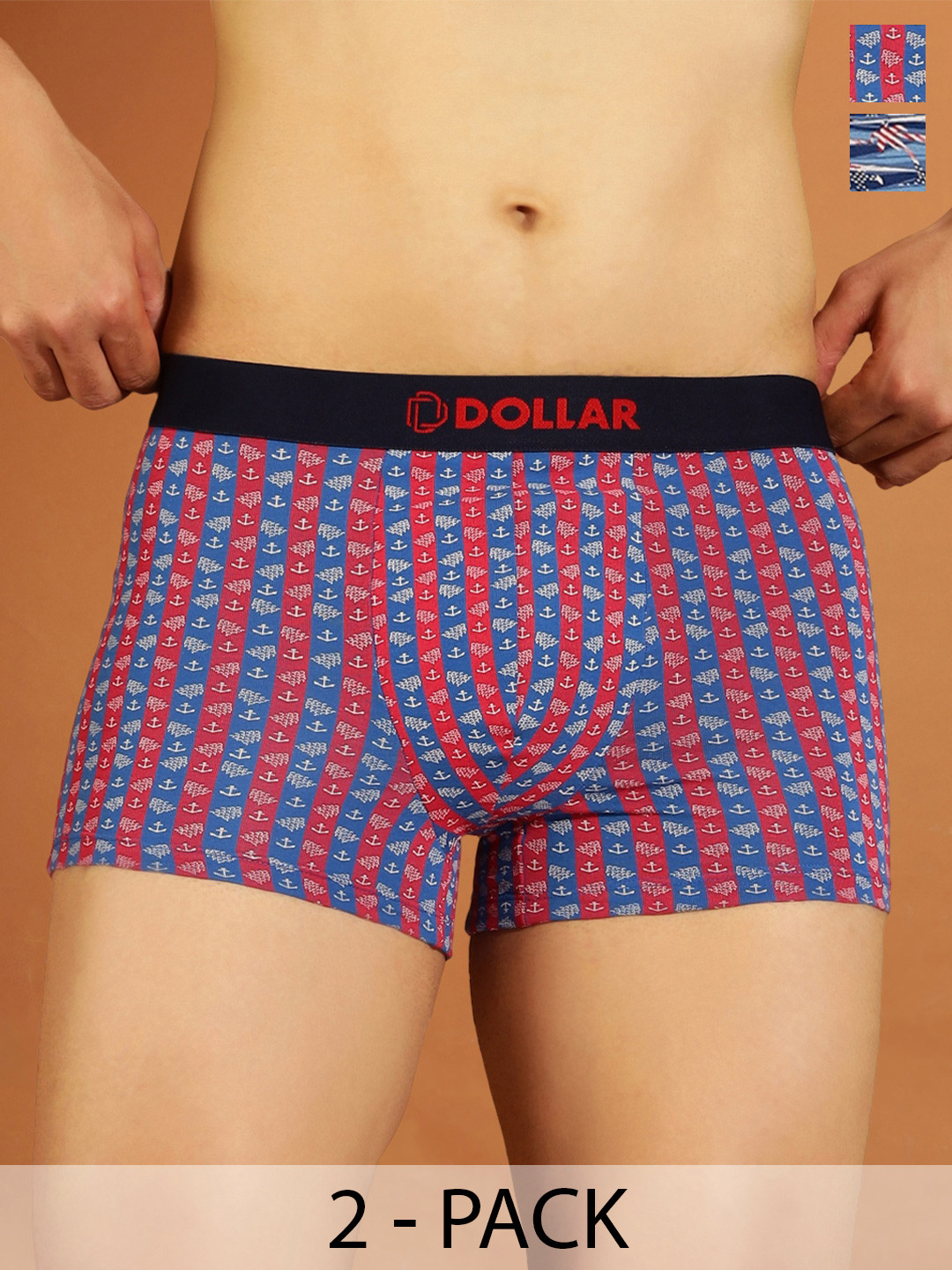 Dollar Bigboss Men Printed Pack of 2 Combed Cotton Trendy Trunk