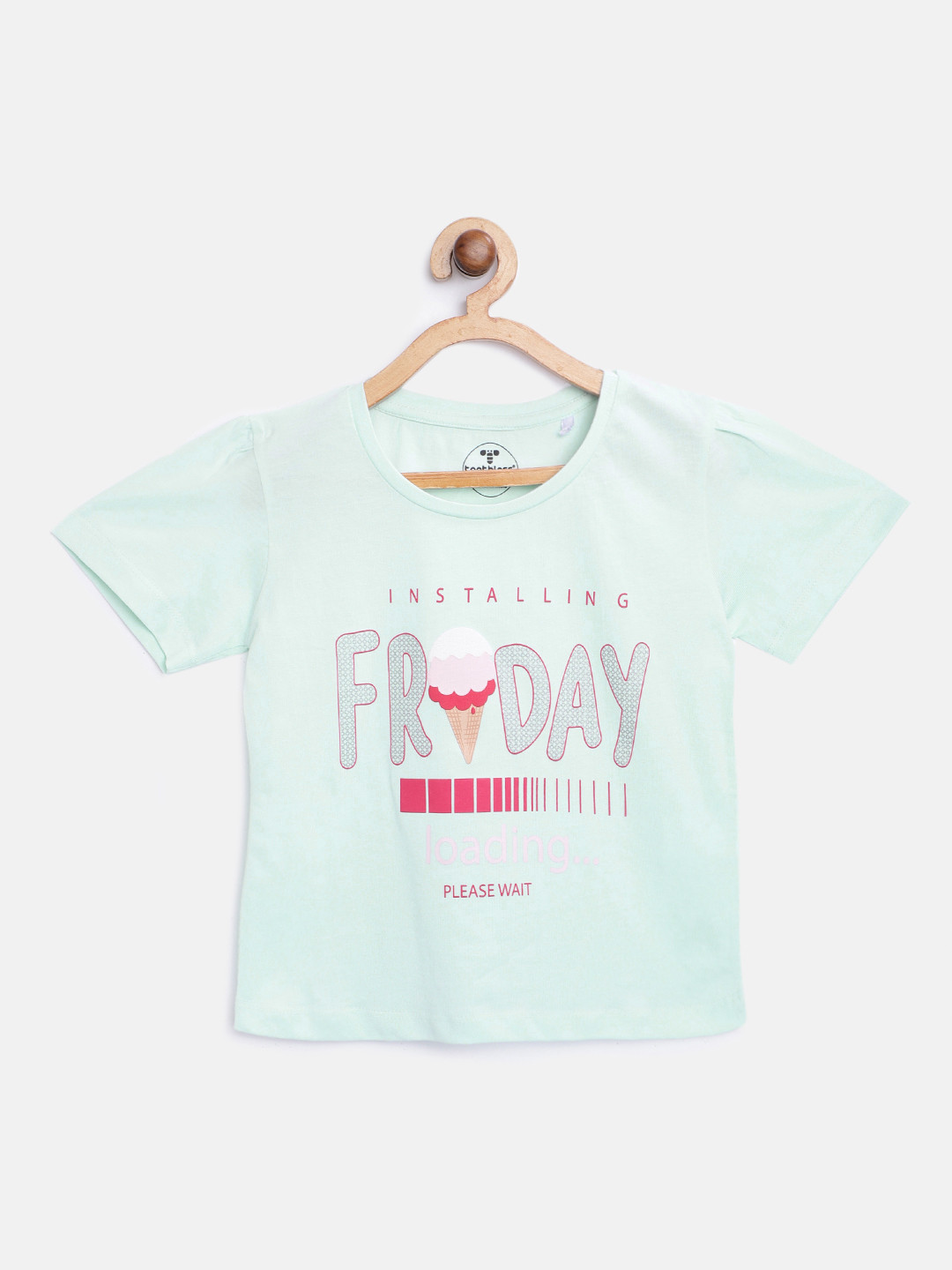 toothless Girls Blue  Fuchsia Pink Slogan Print Round Neck Pure Cotton T-shirt