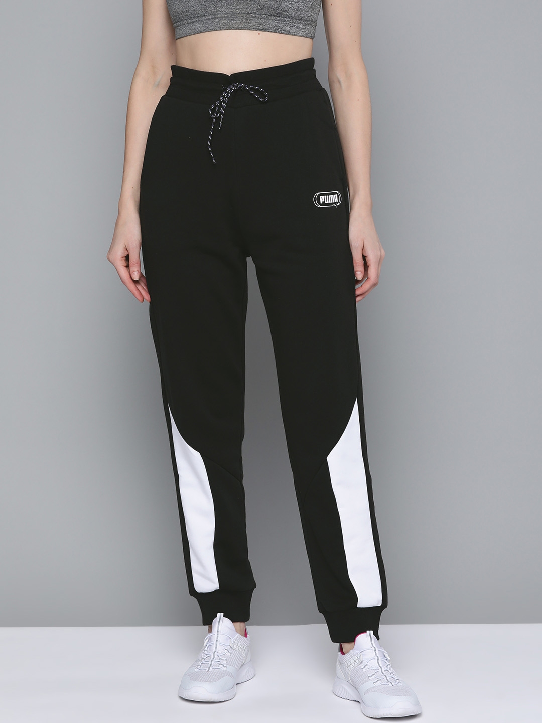 administración digestión Dempsey Buy Puma Women Black & White Rebel High Waist Colourblocked Joggers - Track  Pants for Women 13499996 | Myntra