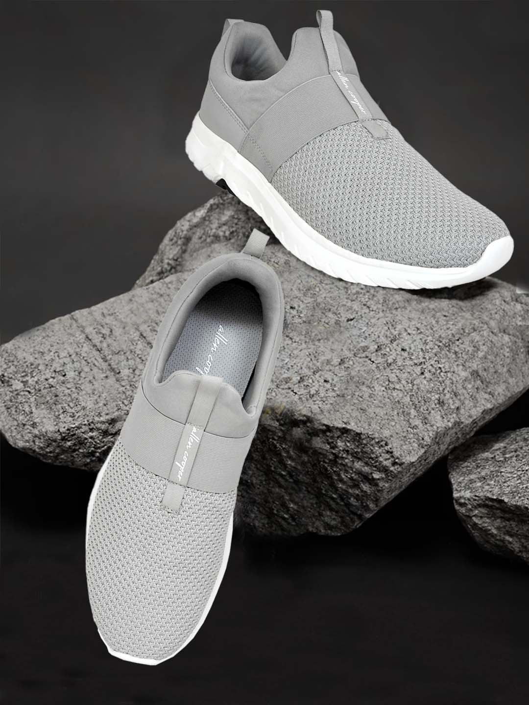 Allen Cooper Men Grey Mesh Running Shoes
