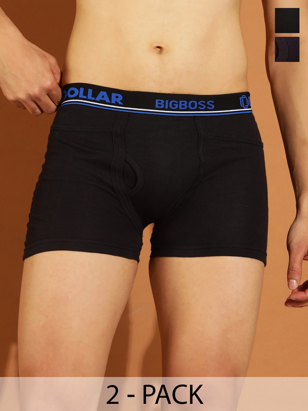 Dollar Bigboss Men Solid Pack of 2 Intrerlock Pocket Trunk