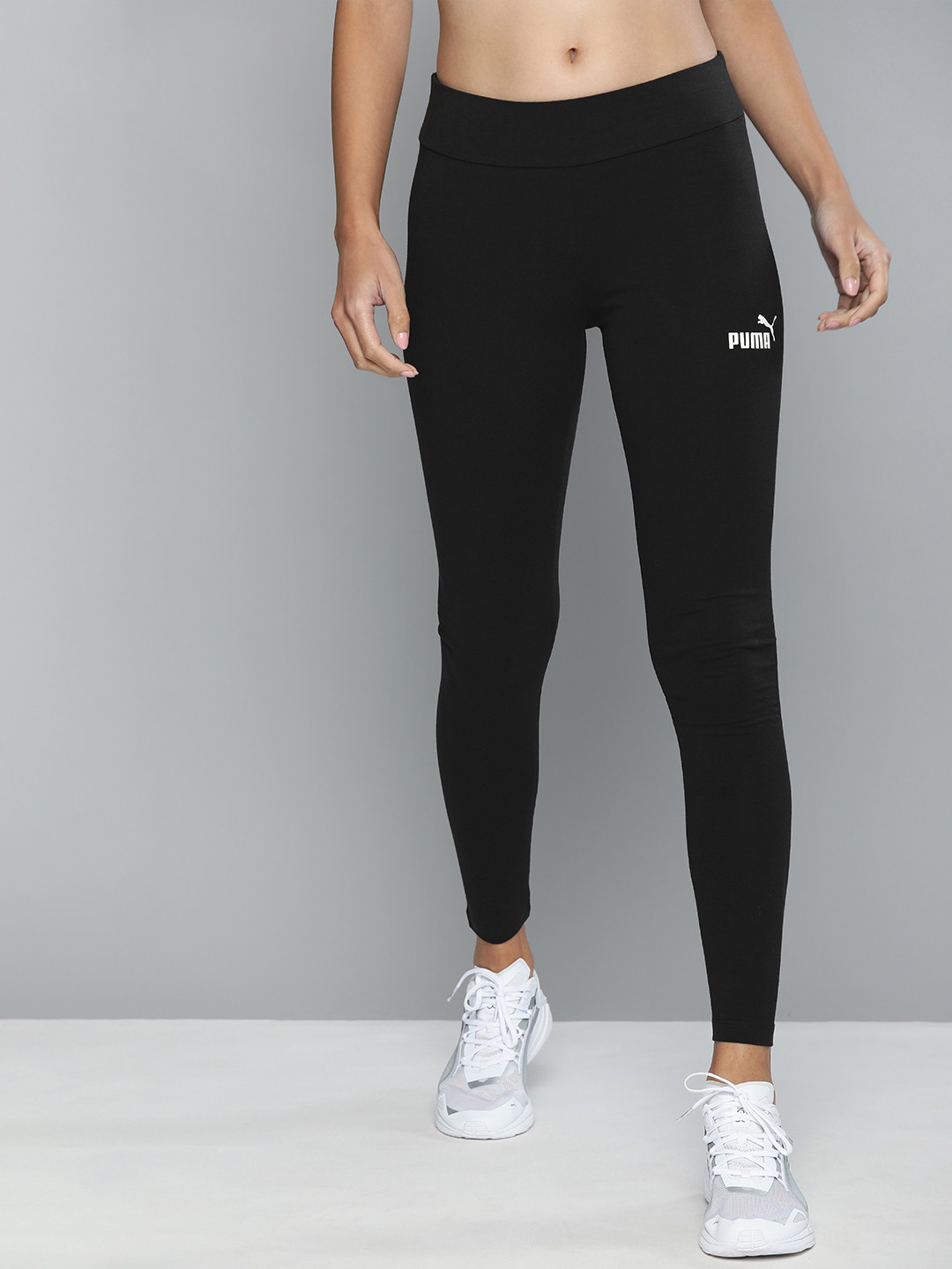 Puma Women Black Solid ESS Tights