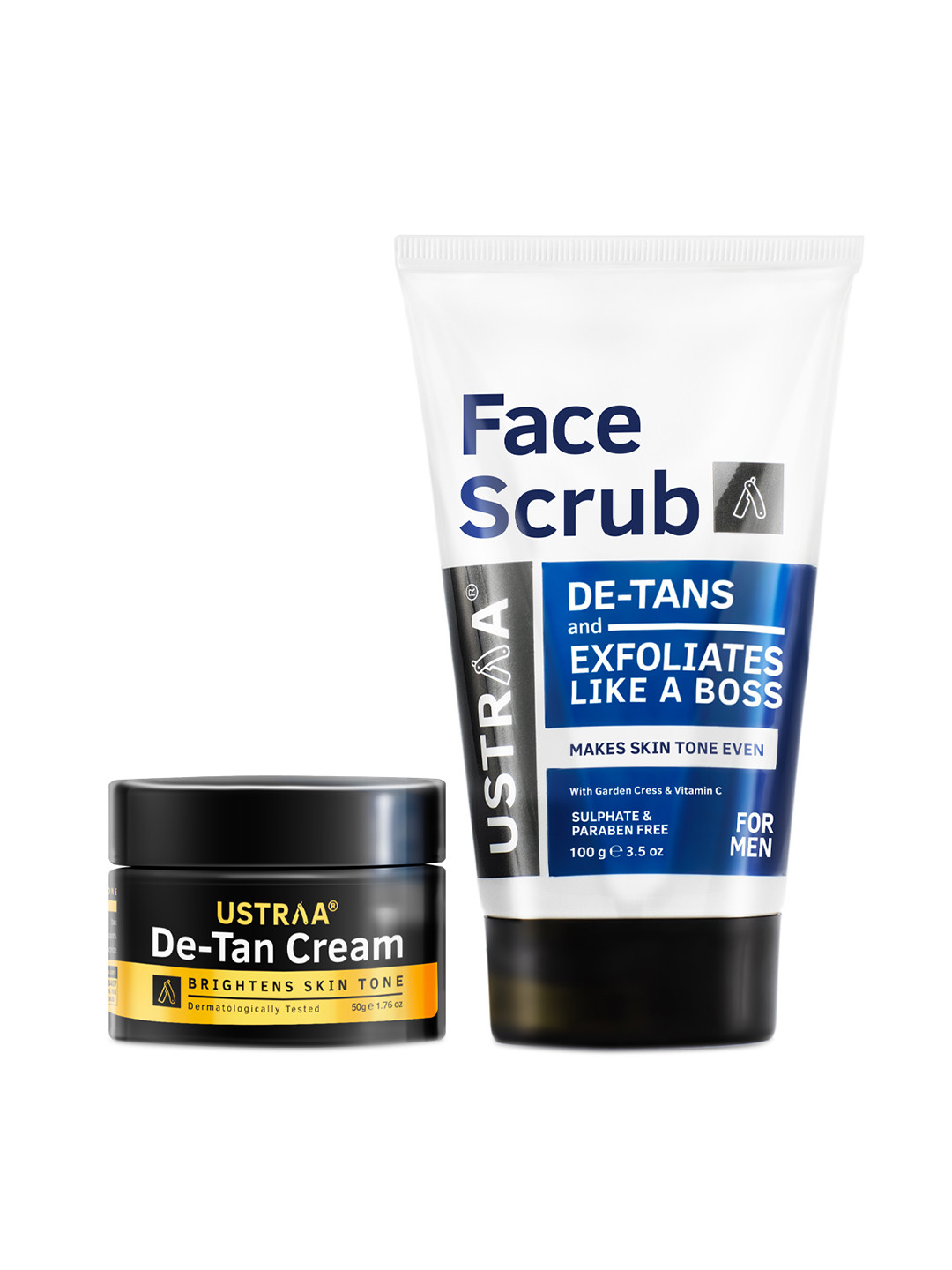 Ustraa De-Tan Kit - Men Face Cream 50g & Face Scrub 100g