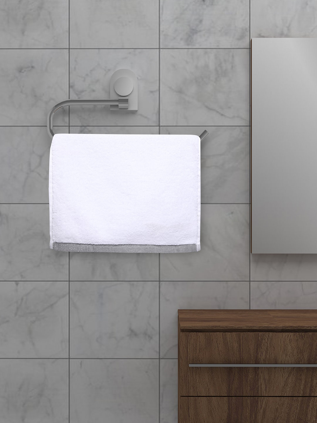 MARK HOME Set Of 4 Solid 500 GSM Zero Twist Anti Bacterial Treated Face Towel