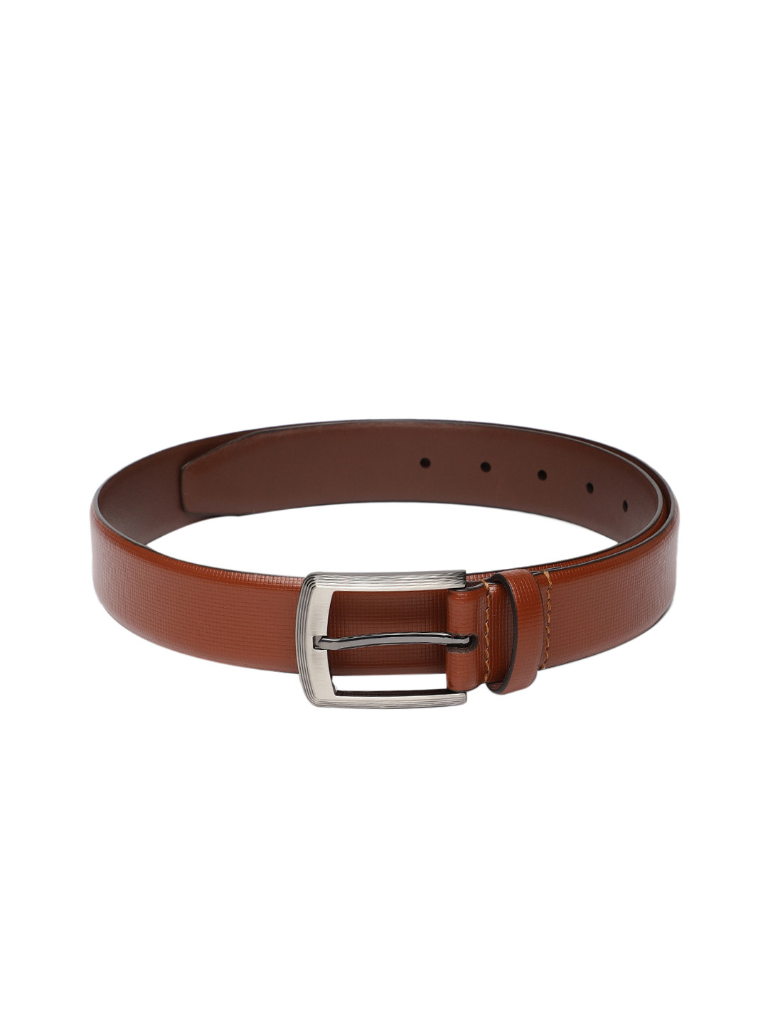 Allen Solly Men Tan Brown Textured Leather Belt