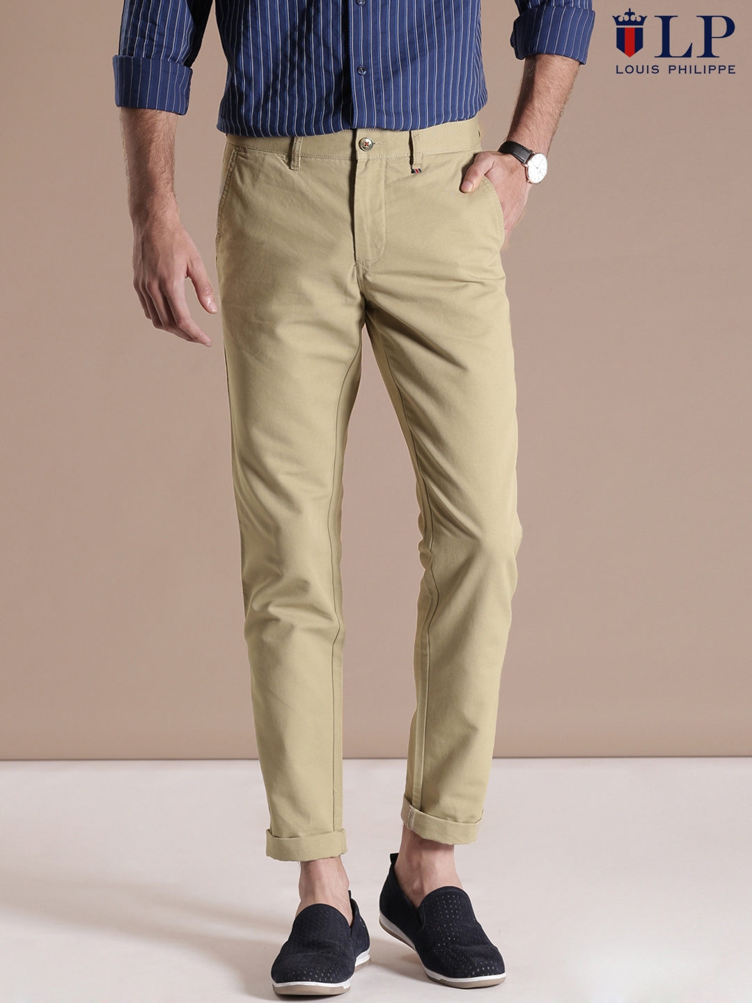 LP Trousers  Chinos Louis Philippe Blue Trousers for Men at Louisphilippe com