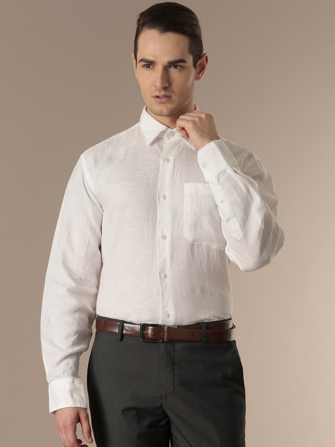Louis philippe white linen shirts Clearance