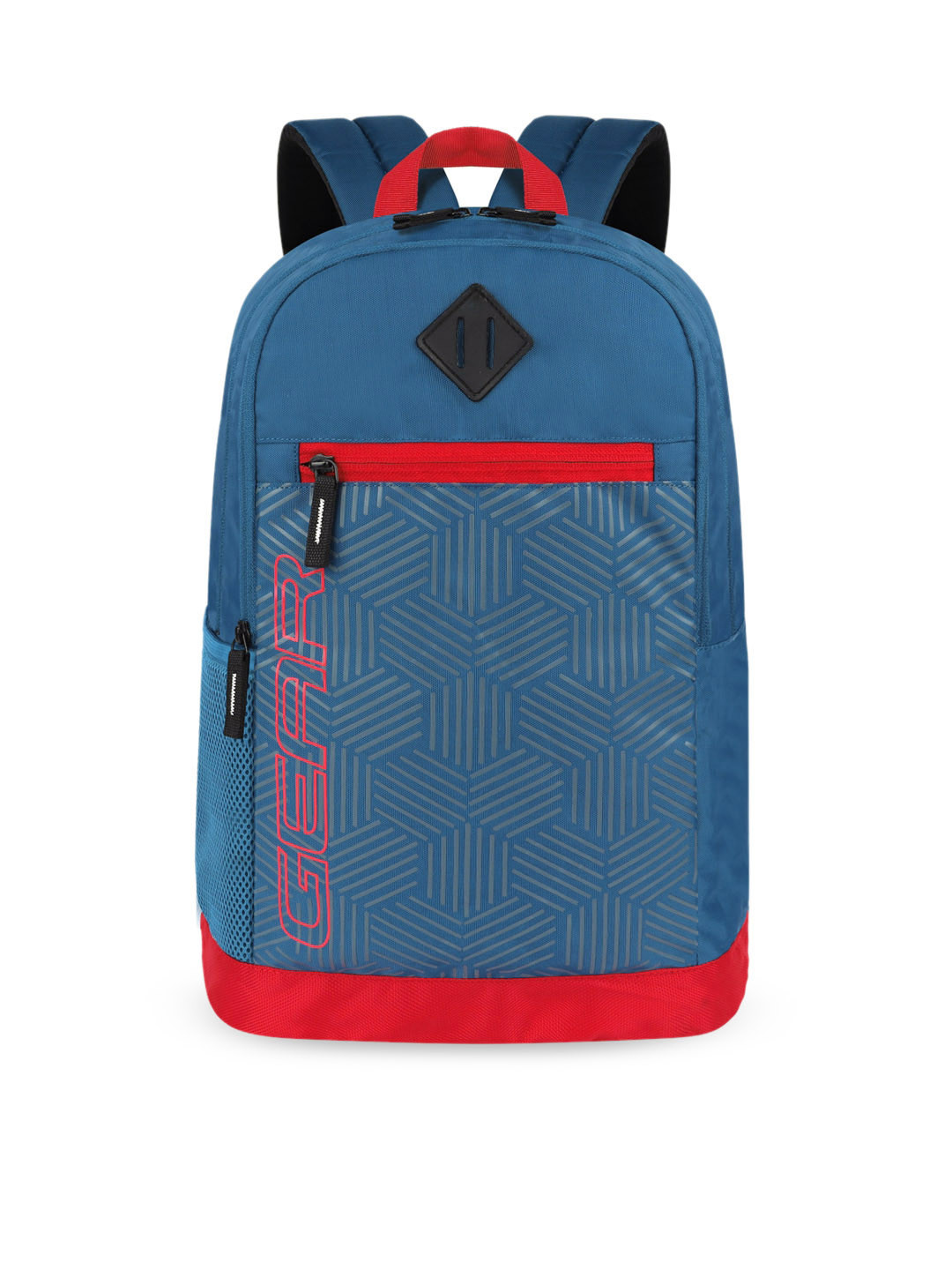 Gear Brand Logo Printed Medium Ergonomic Padded Shoulder Structured Backpacks