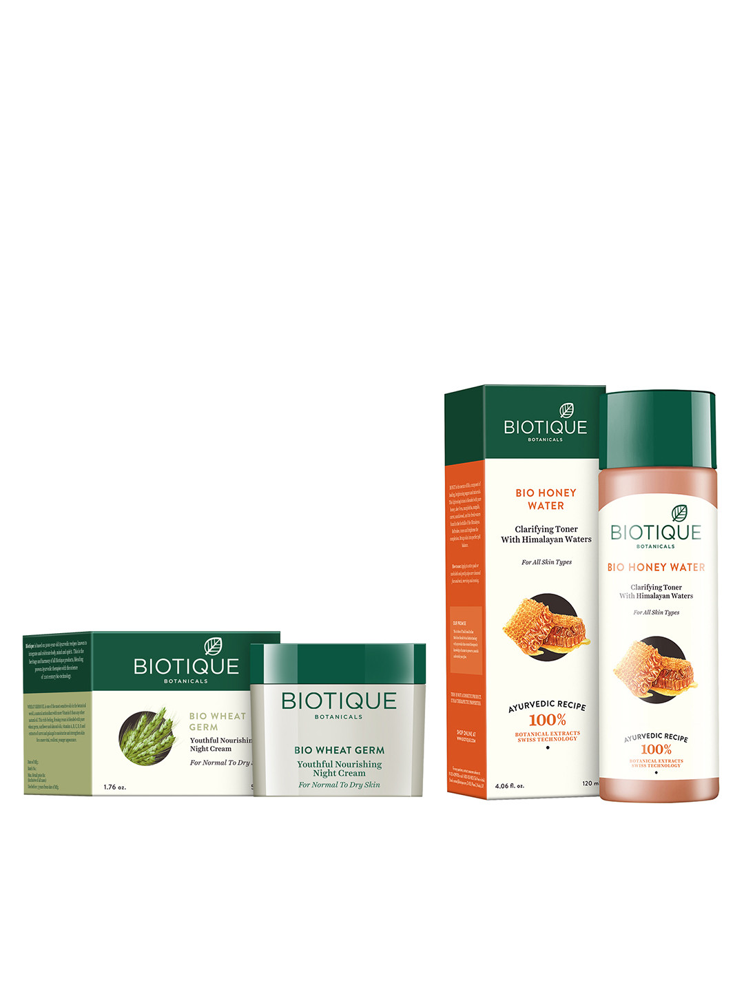Biotique Unisex Sustainable Set of Nourishing Night Cream & Clarifying Toner