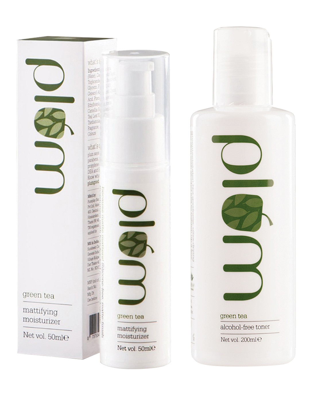 Plum Unisex Sustainable Green Tea Set of Moisturizer & Toner