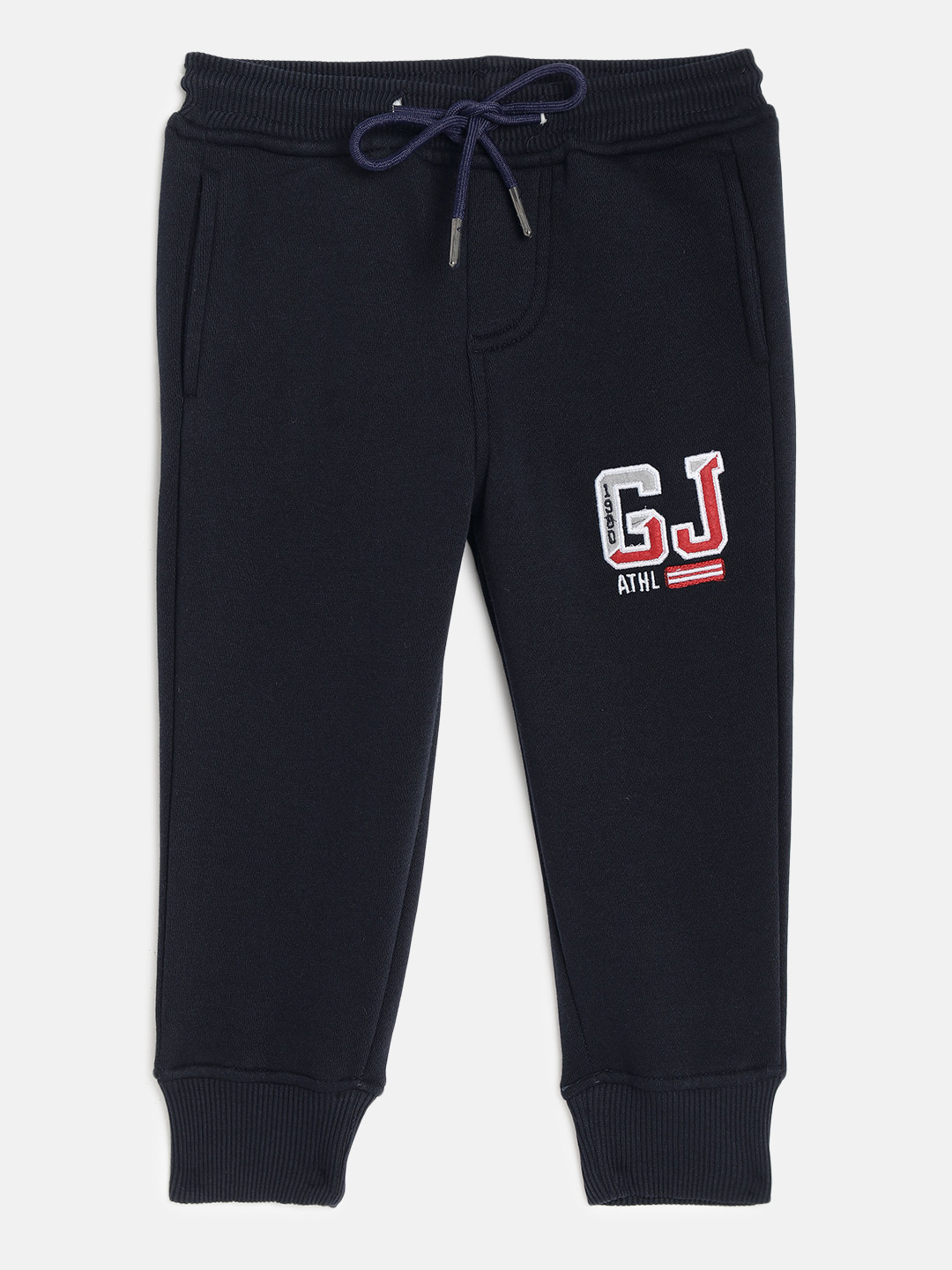 Gini & Jony Boys Black Solid Joggers