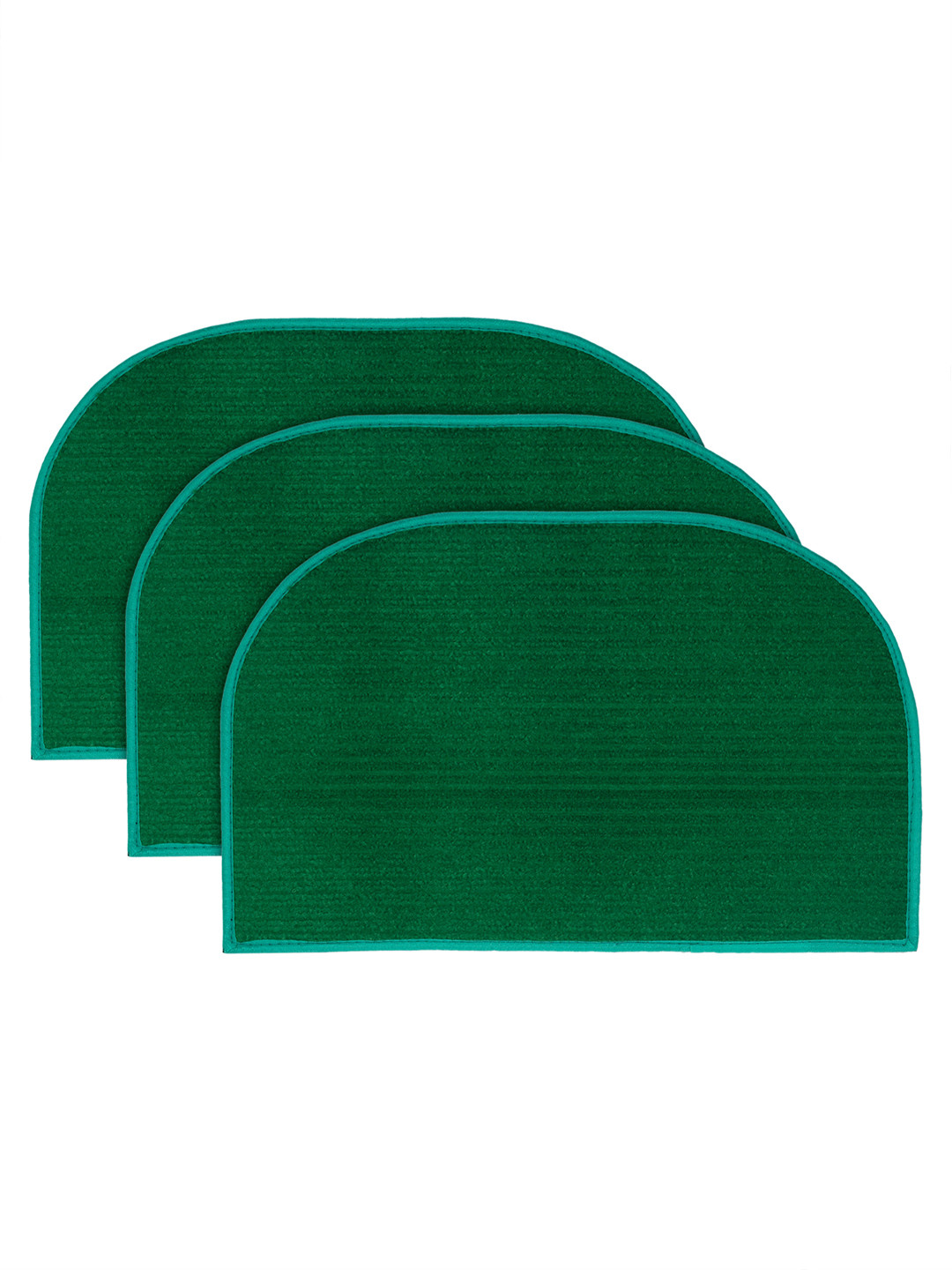 Kuber Industries Set Of 3 Green D-Shaped Anti-Skid Doormats
