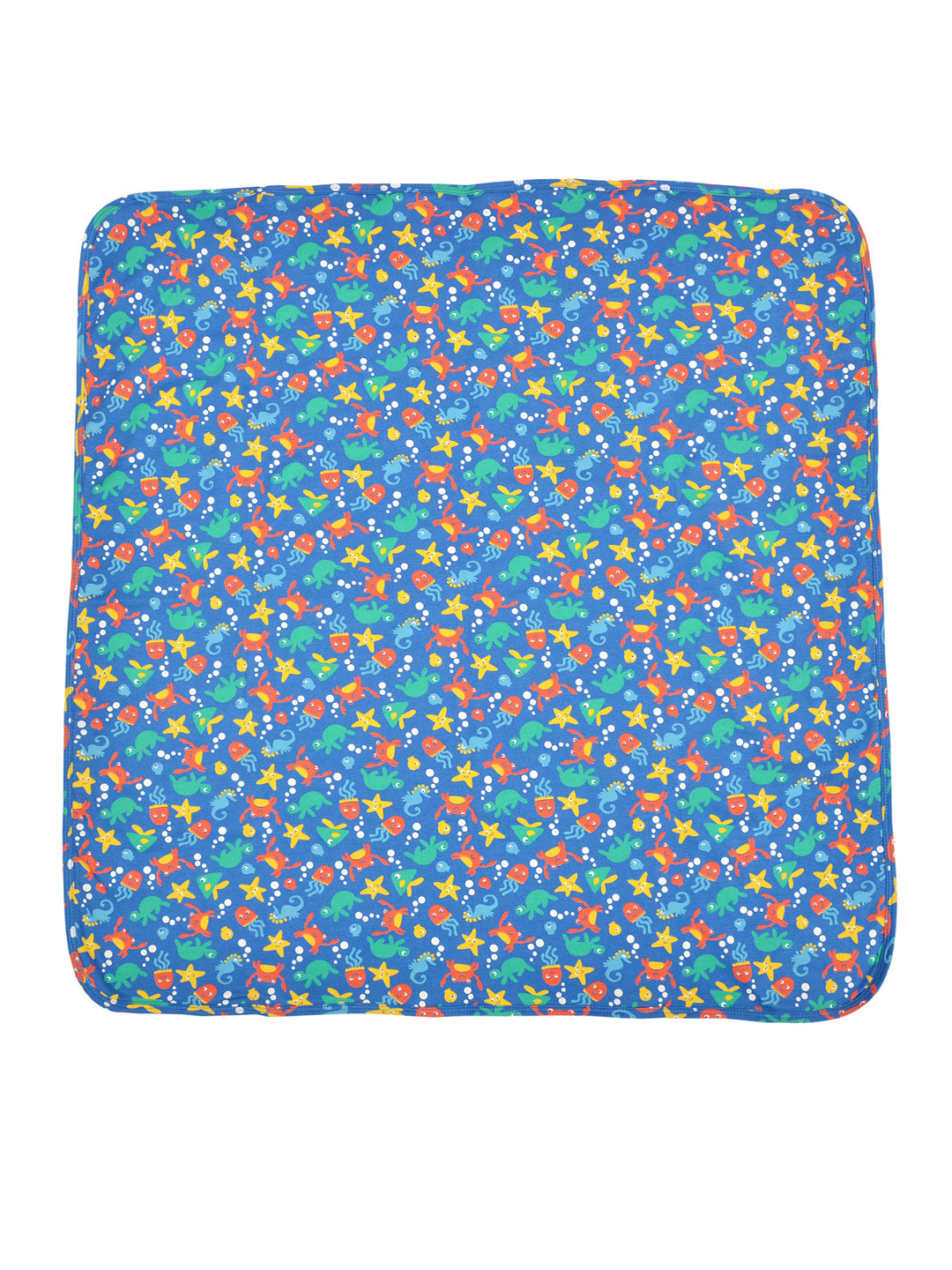 candy cot Kids Blue & Red Abstract Summer 300 GSM Organic Cotton Pram Sheet