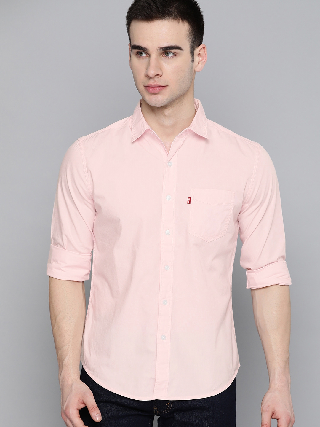 Buy Levis Men Pink Slim Fit Solid Cotton Casual Shirt - Shirts for Men  13549996 | Myntra