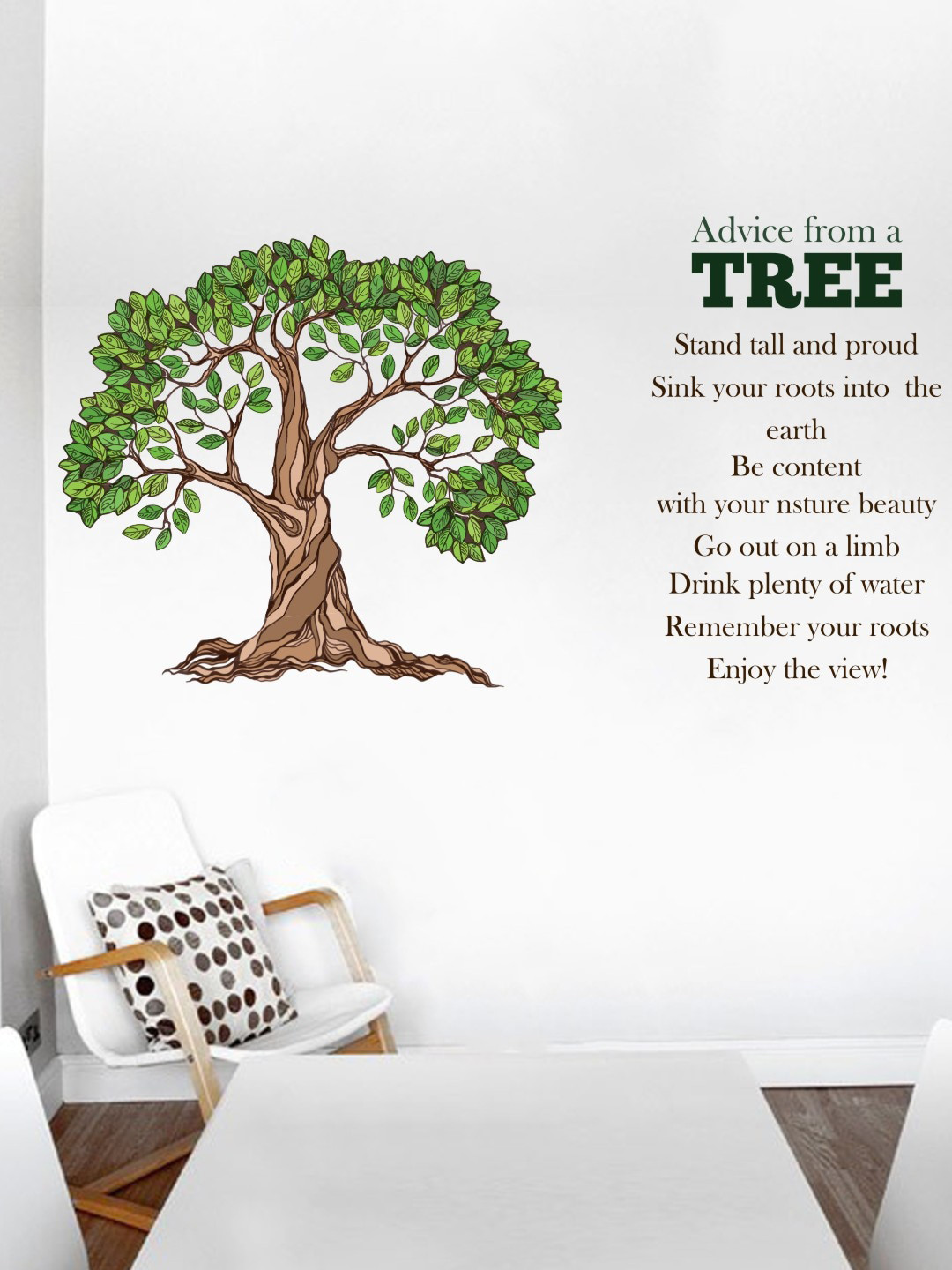 rawpockets Green & Brown Advice From Tree Vinyl Wall Sticker