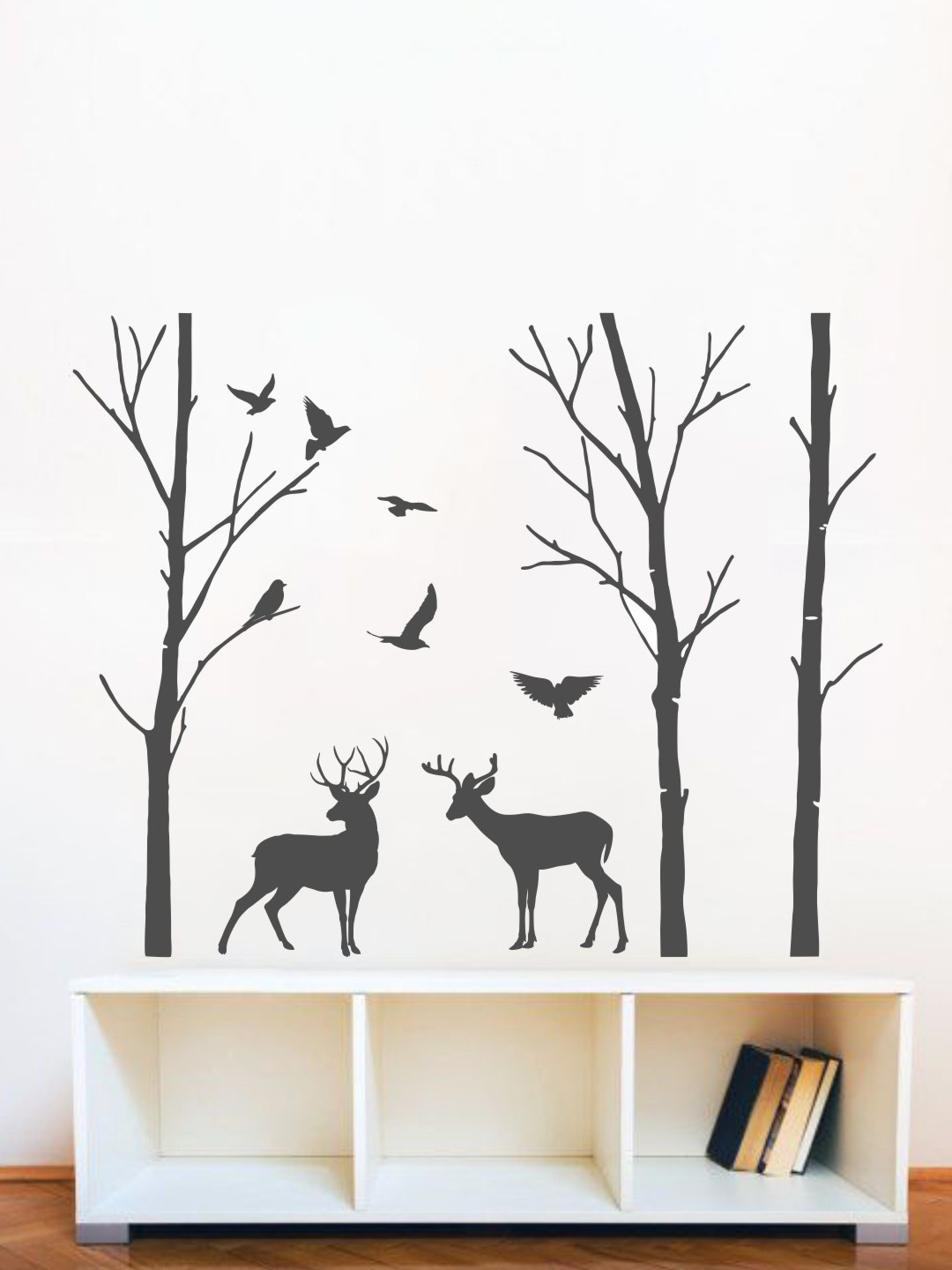 rawpockets Black Deer and Jungle Wall Stickers