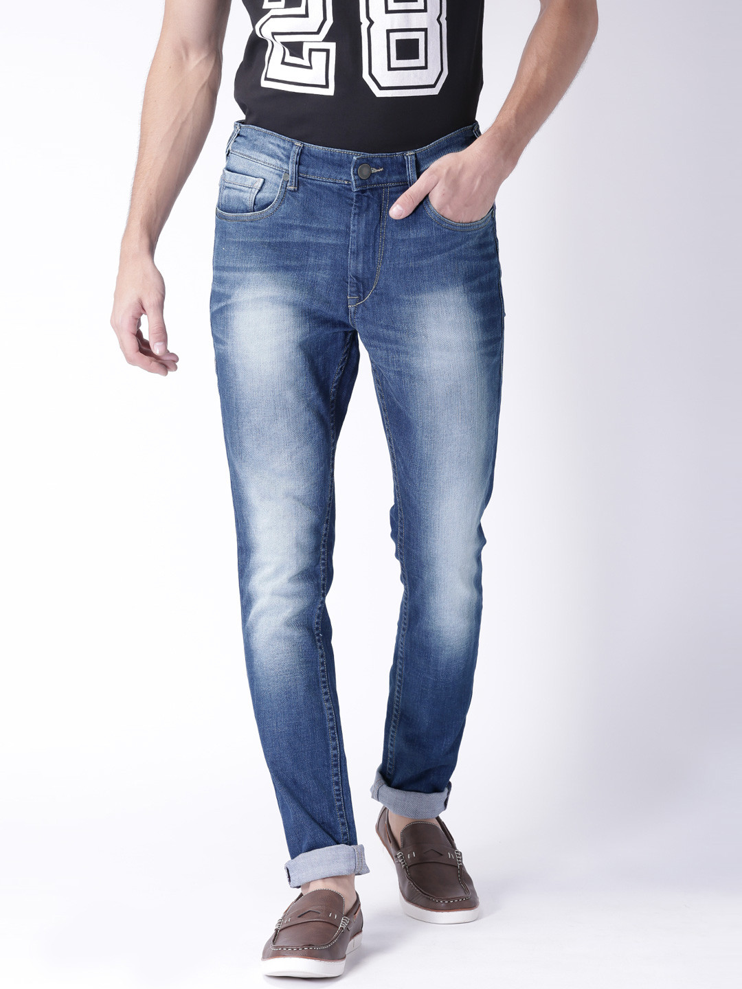 Buy Moda Rapido Men Blue Skinny Fit Mid 