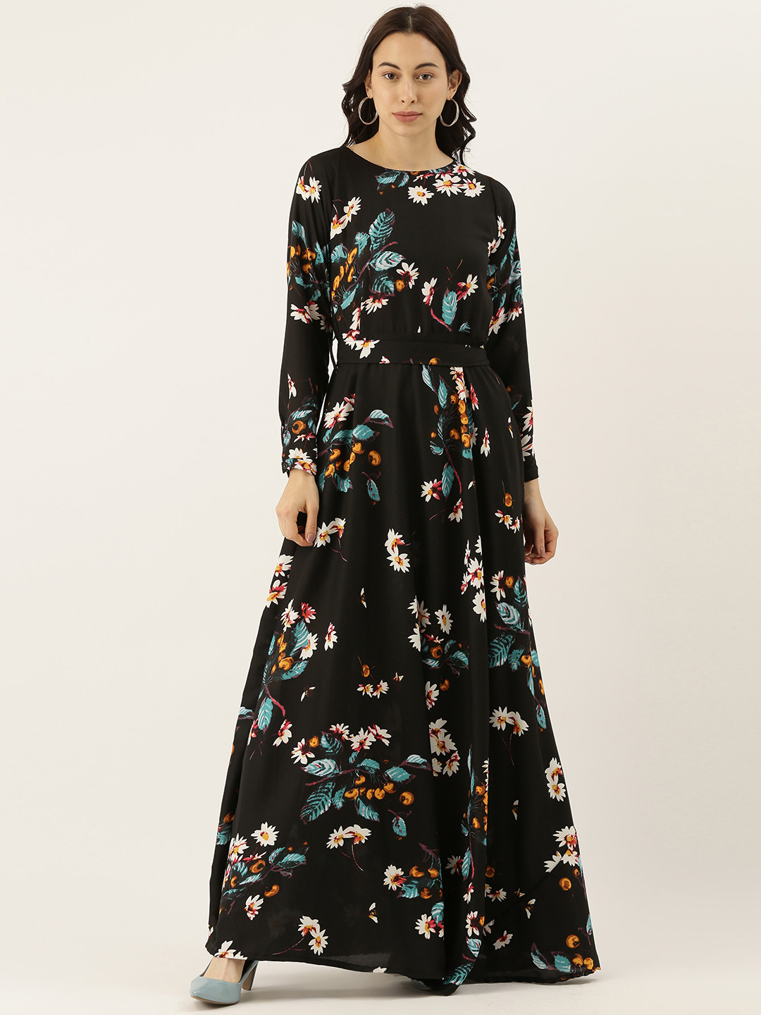 PINACOLADA Women Black & White Printed Maxi Dress