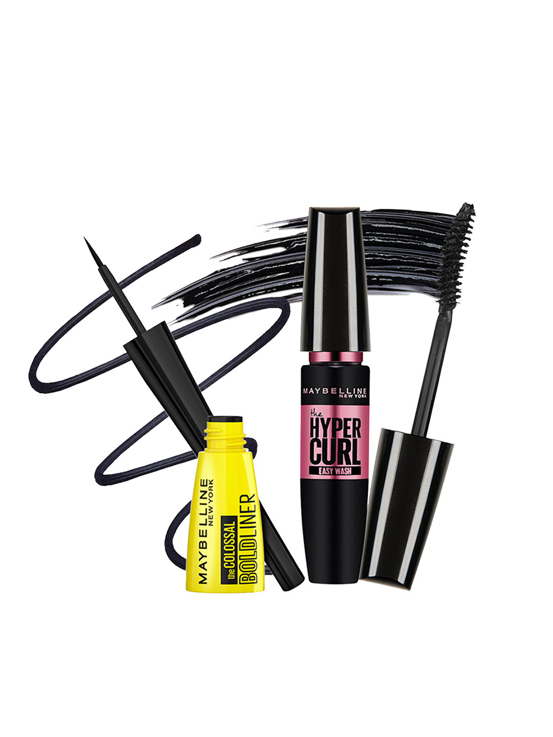 Maybelline New York Colossal Black Bold Liner & Hypercurl Washable Mascara - Black