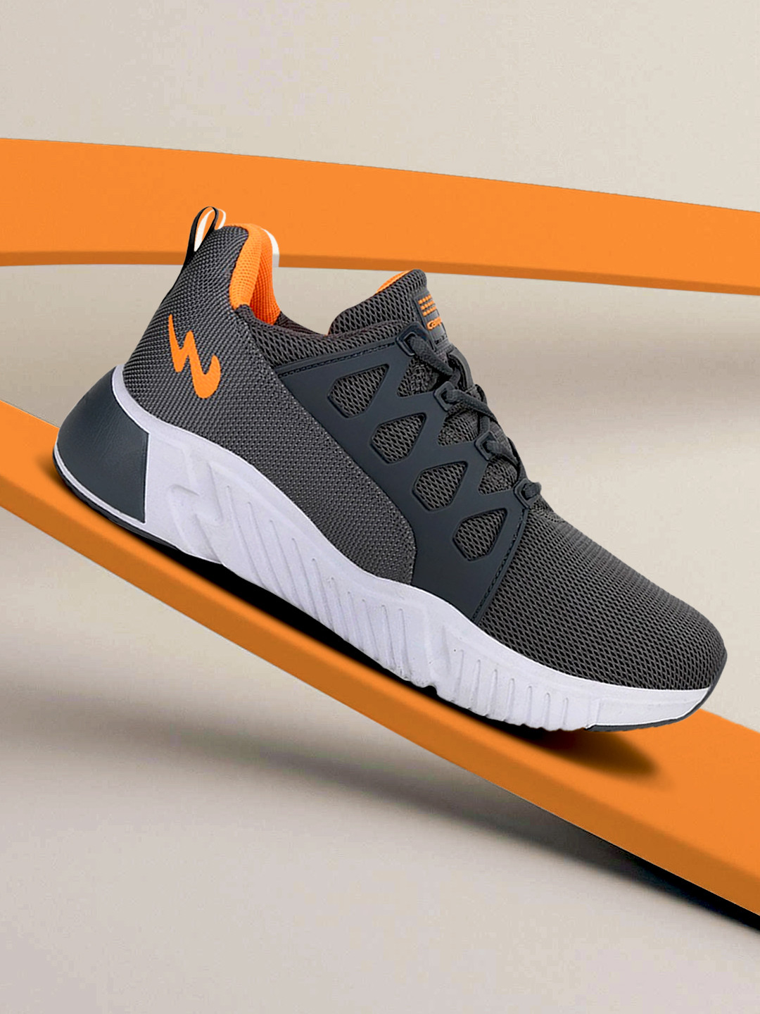 Campus Men Grey Barley Mesh Running Shoes