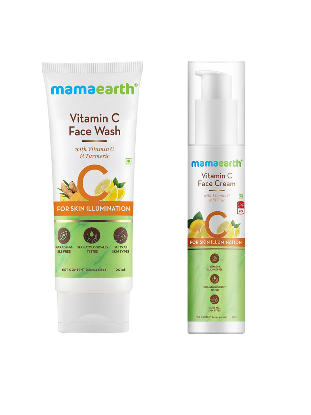 Mamaearth Set of Sustainable Vitamin C Face Wash & Vitamin C Face Cream
