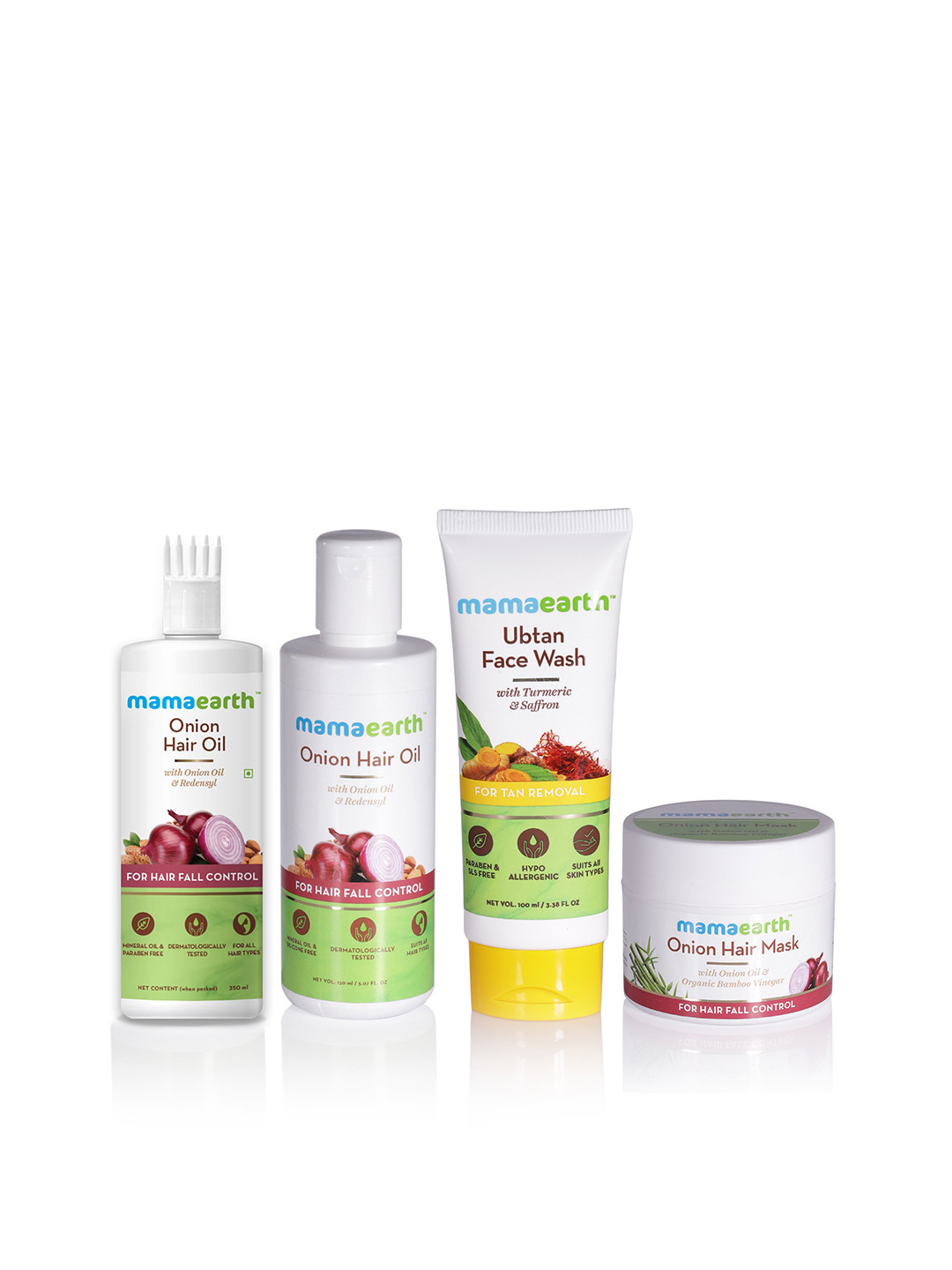 Mamaearth Set of 2 Onion Hair Oil - Ubtan Face Wash & Onion Hair Mask