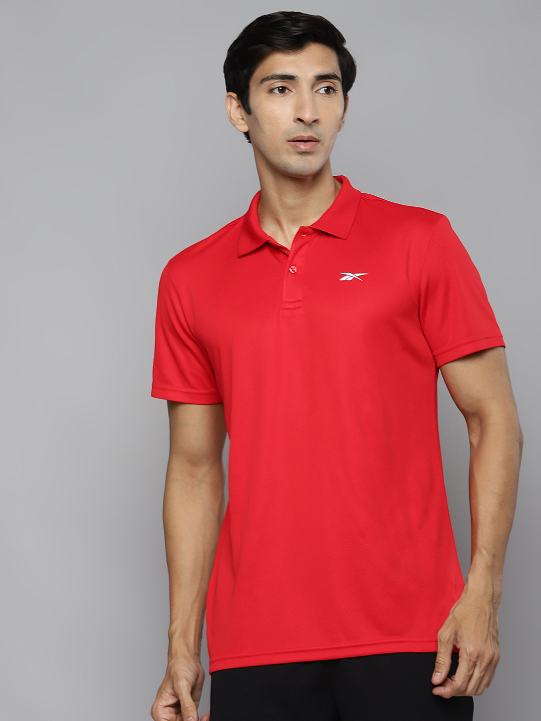 Reebok Men Red Power Mesh Speedwick Training T-shirt
