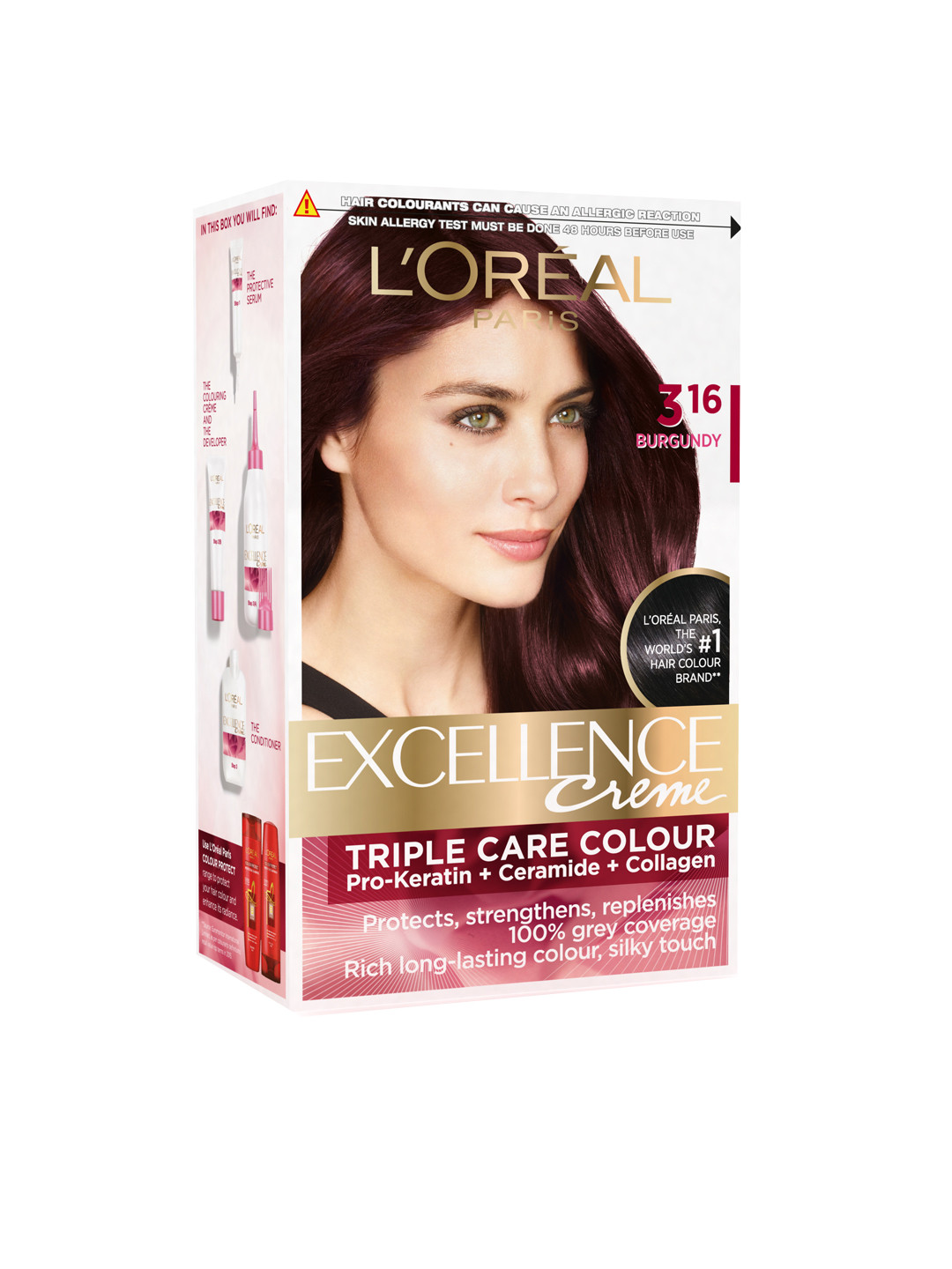 Buy Loreal Paris Excellence Creme Burgundy Hair Colour 3 16 Hair