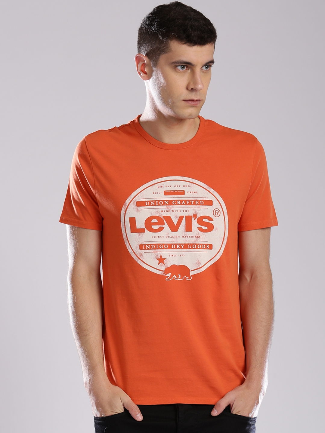 Buy Levis Orange Printed Pure Cotton T Shirt - Tshirts for Men 1357438 |  Myntra