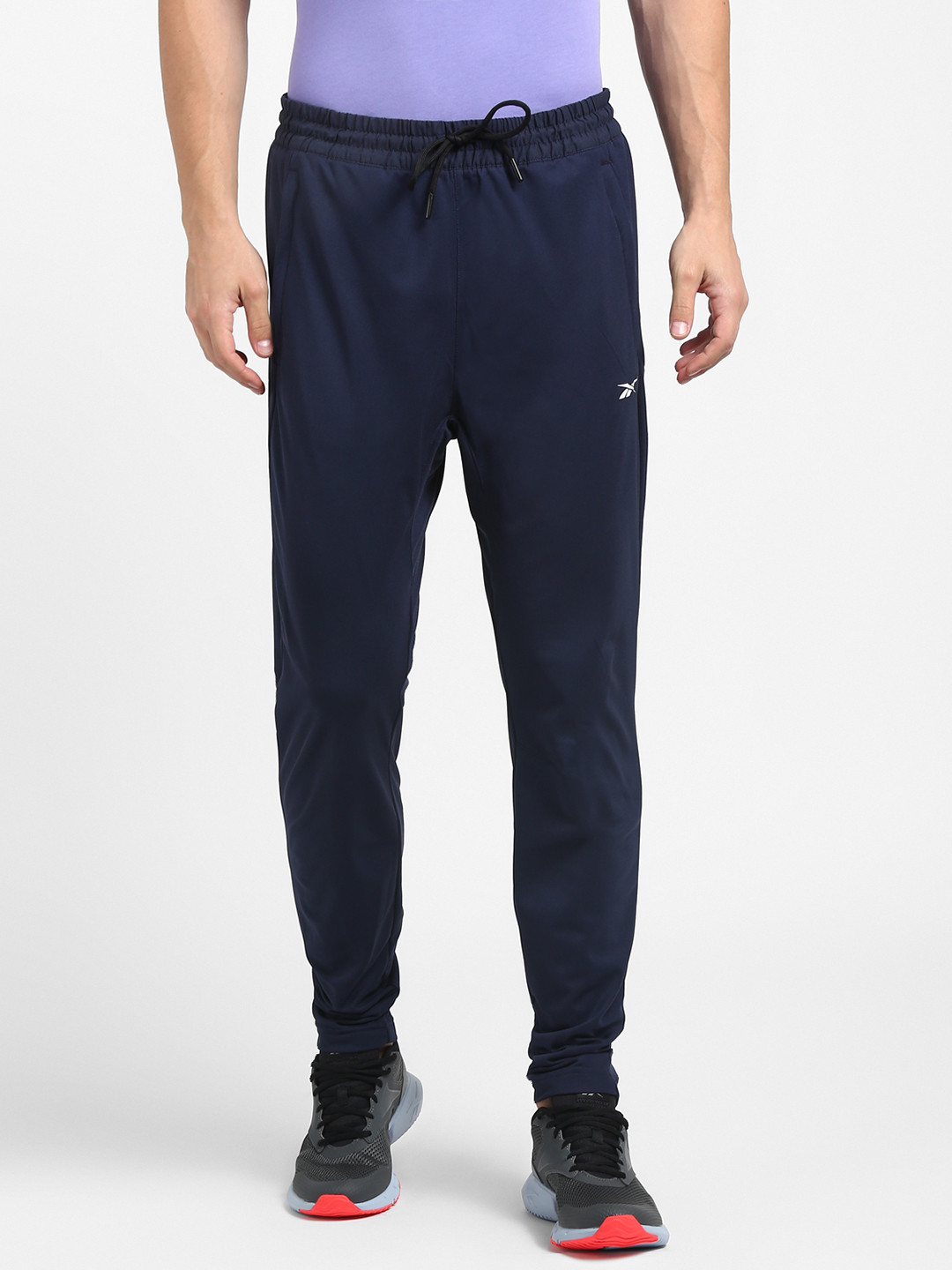 Reebok Men Navy Blue Solid Slim Fit Joggers