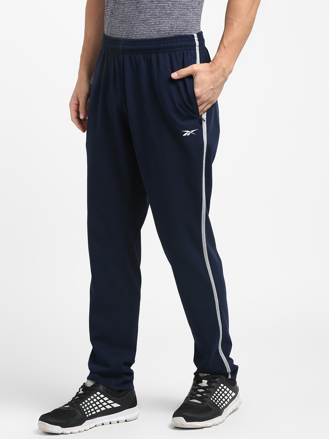 Reebok Men Navy Blue Solid Tensile Sustainable Training RBK- SPEEDWICK Track Pants