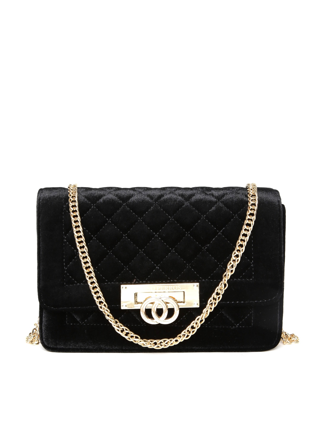 black quilted sling bag