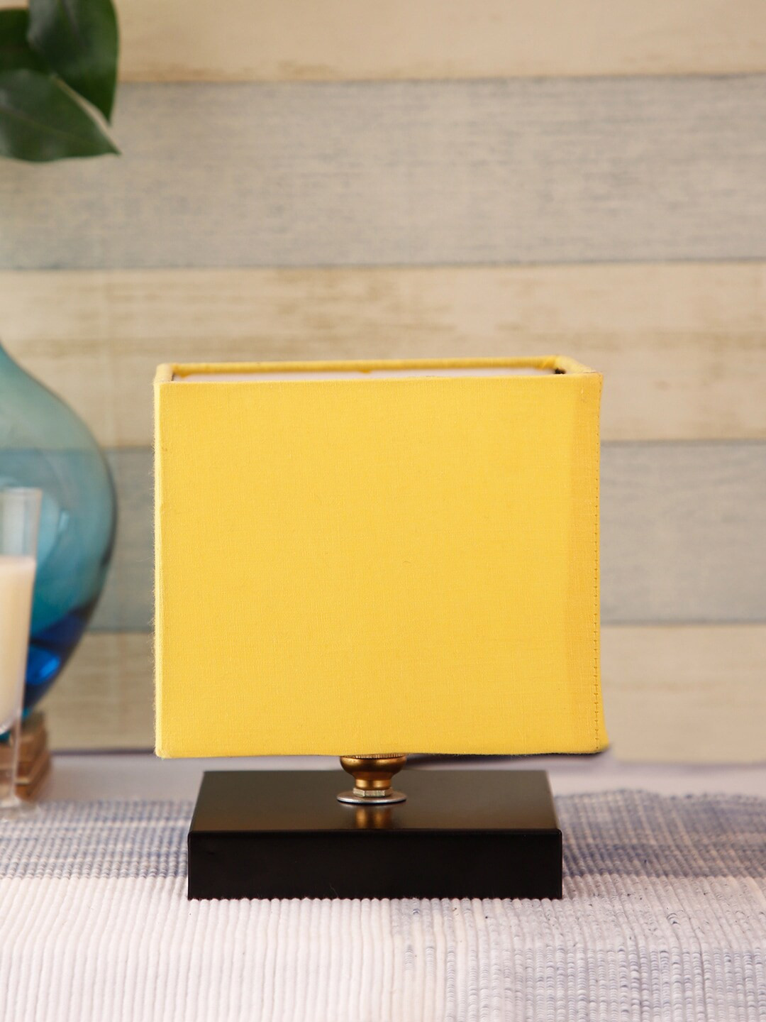 Devansh Yellow Solid Contemporary Table Lamp with Shade
