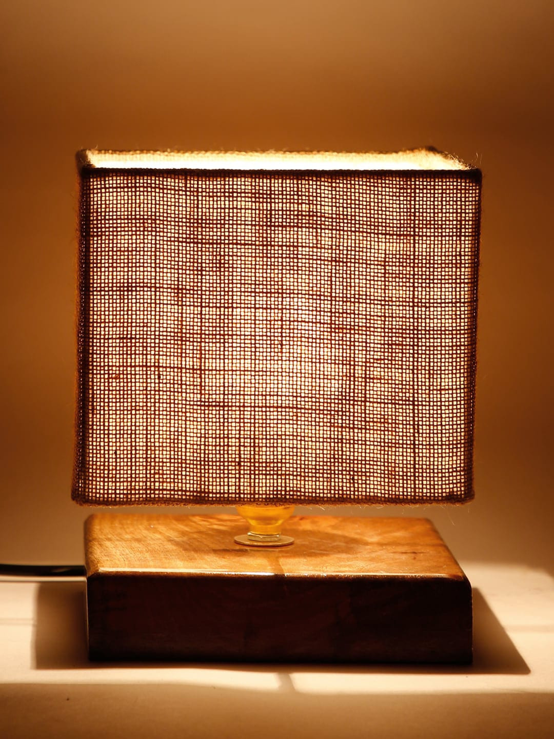 Devansh Beige Self Design Contemporary Column Table Lamp