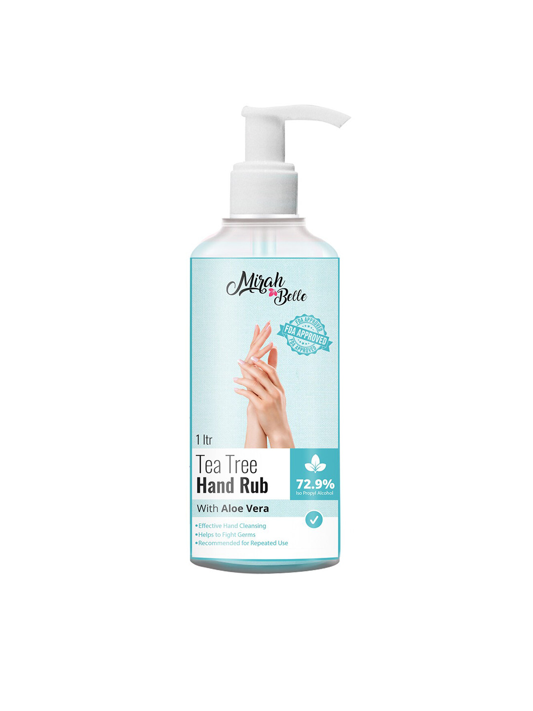 Mirah Belle Unisex Tea Tree Aloe Vera Hand Rub Sanitizer 1000ml