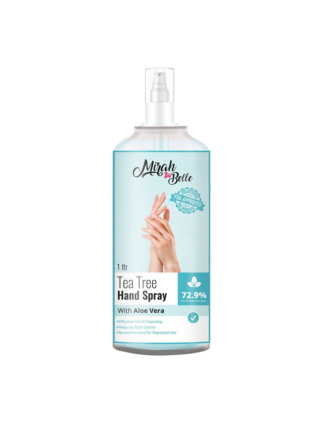 Mirah Belle Unisex Tea Tree Aloe Vera Hand Rub Sanitizer Spray 1000ml