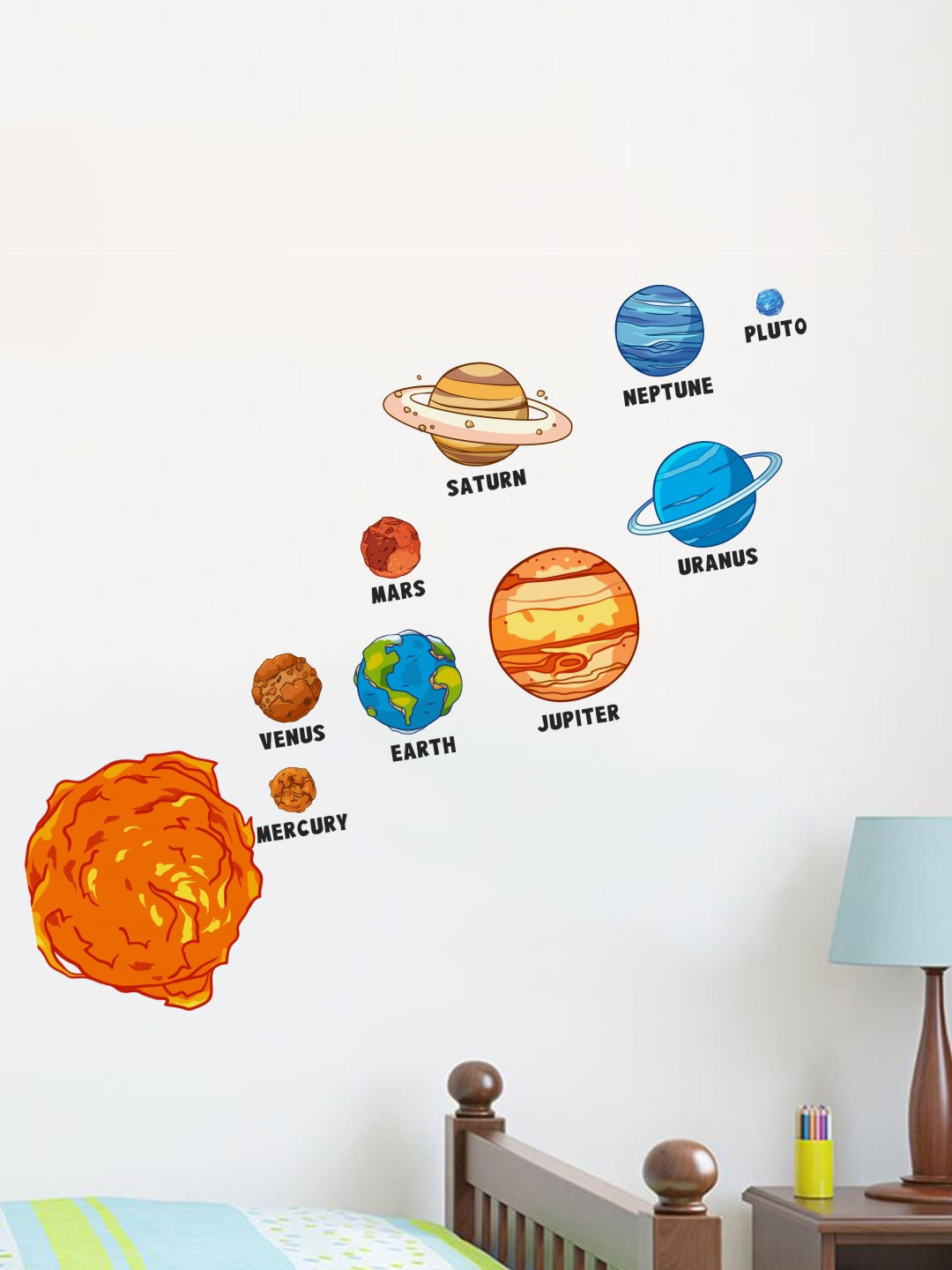 rawpockets Orange & Blue Planets Vinyl Wall Sticker