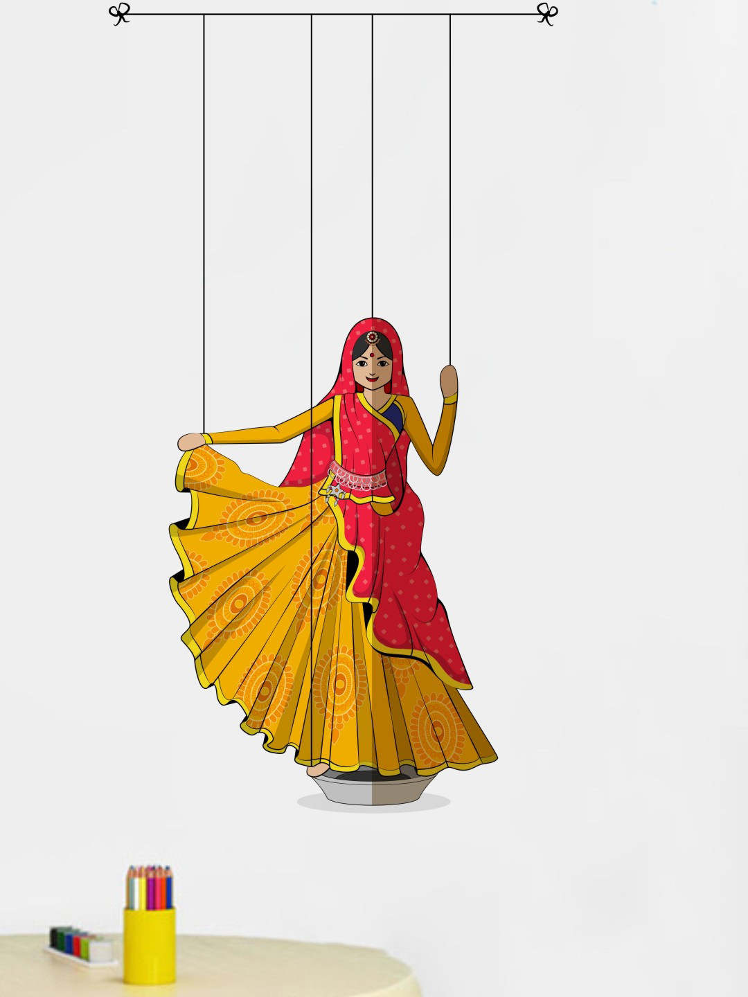 rawpockets Red & Yellow Puppet Dance Wall Sticker