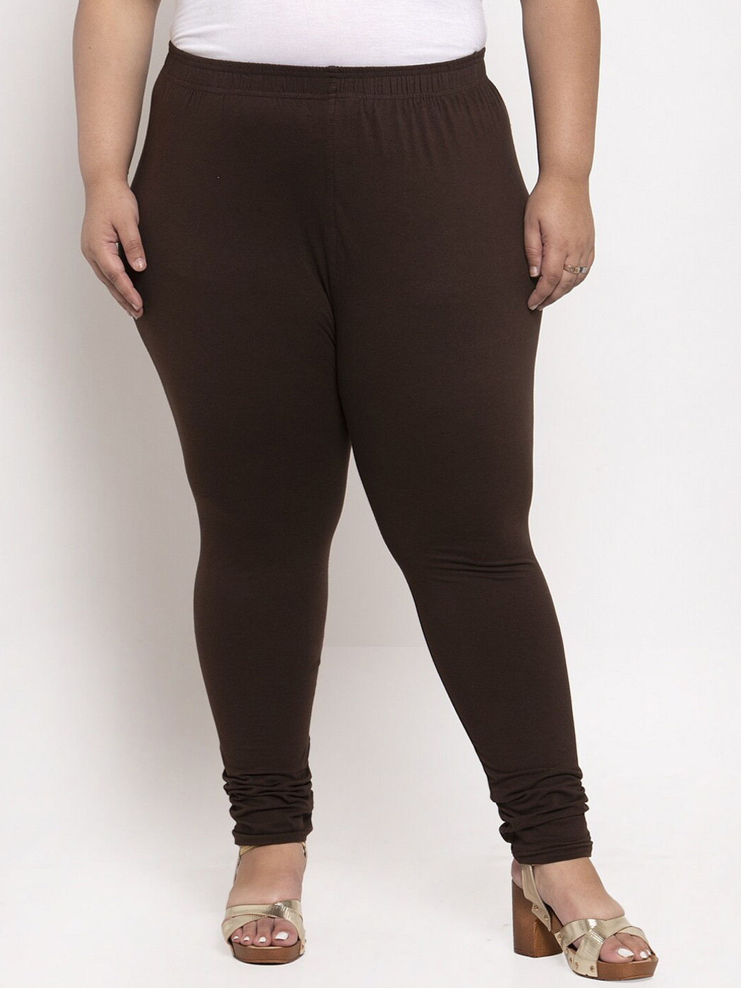 TAG 7 PLUS Women Brown Solid Plus Size Ankle Length Leggings