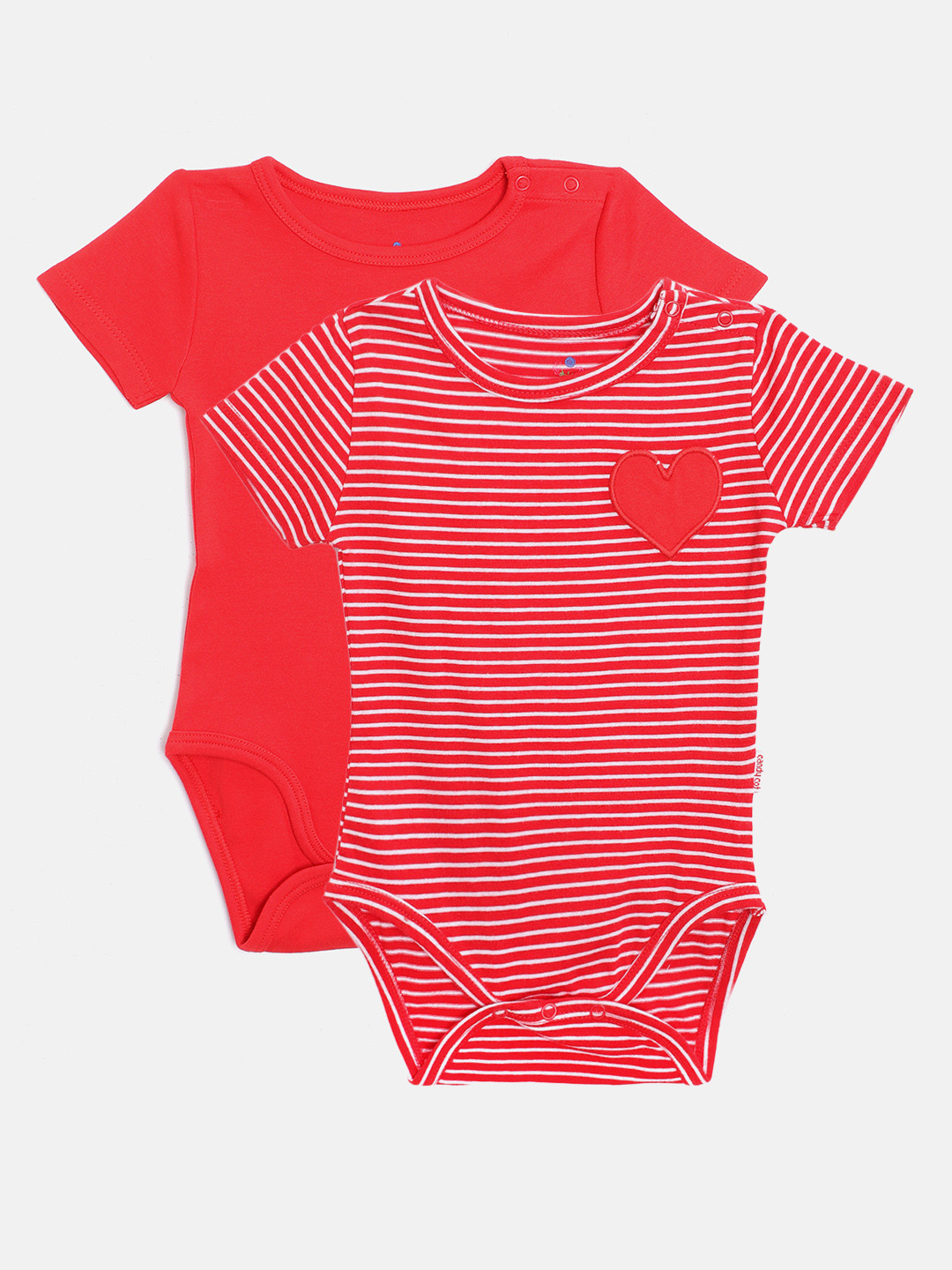 candy cot Infant Pack Of 2 Organic Cotton Bodysuits