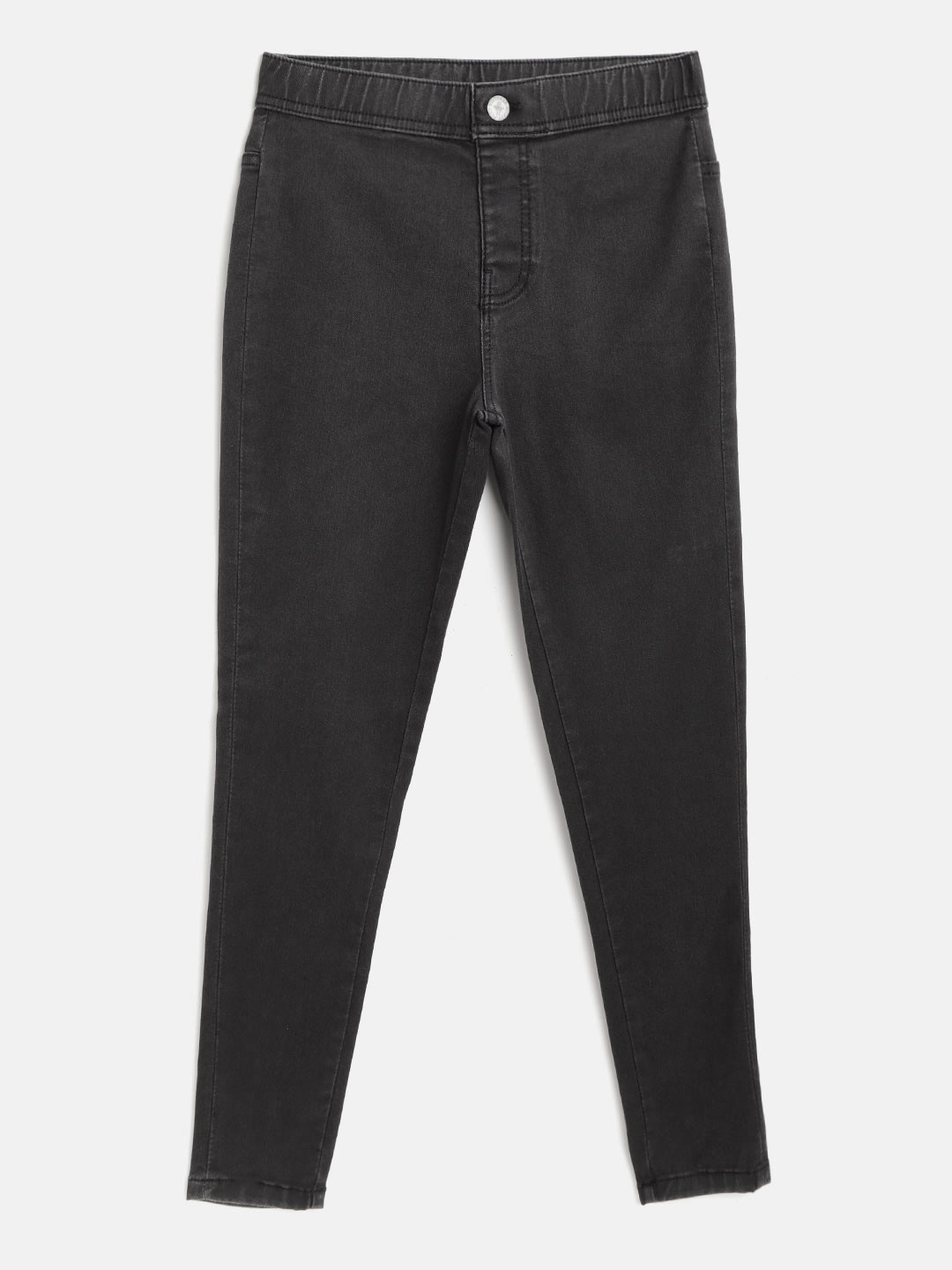 Marks & Spencer Girls Charcoal Grey Solid Sustainable Stretchable Jeggings