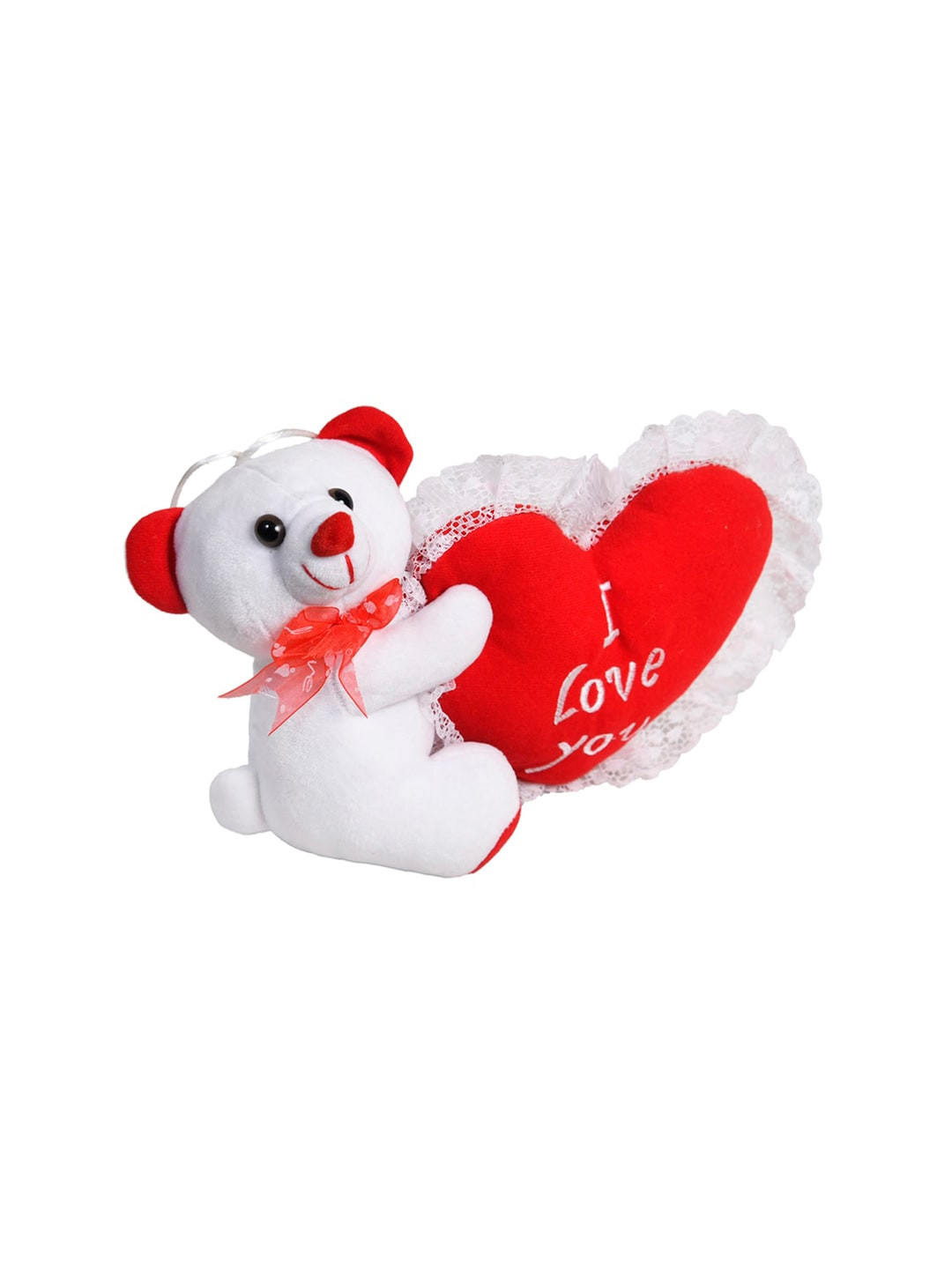 Ultra Unisex Kids White & Red Teddy Bear Stuffed Animal Plush Bear with Be My Valentine Red Heart Soft Toy