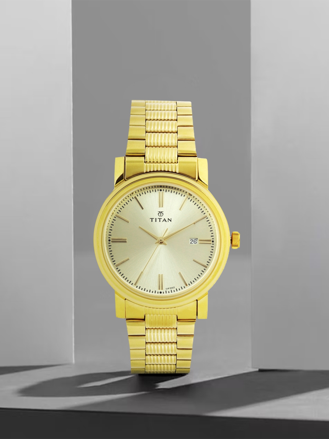 Golden colour discount watch for men