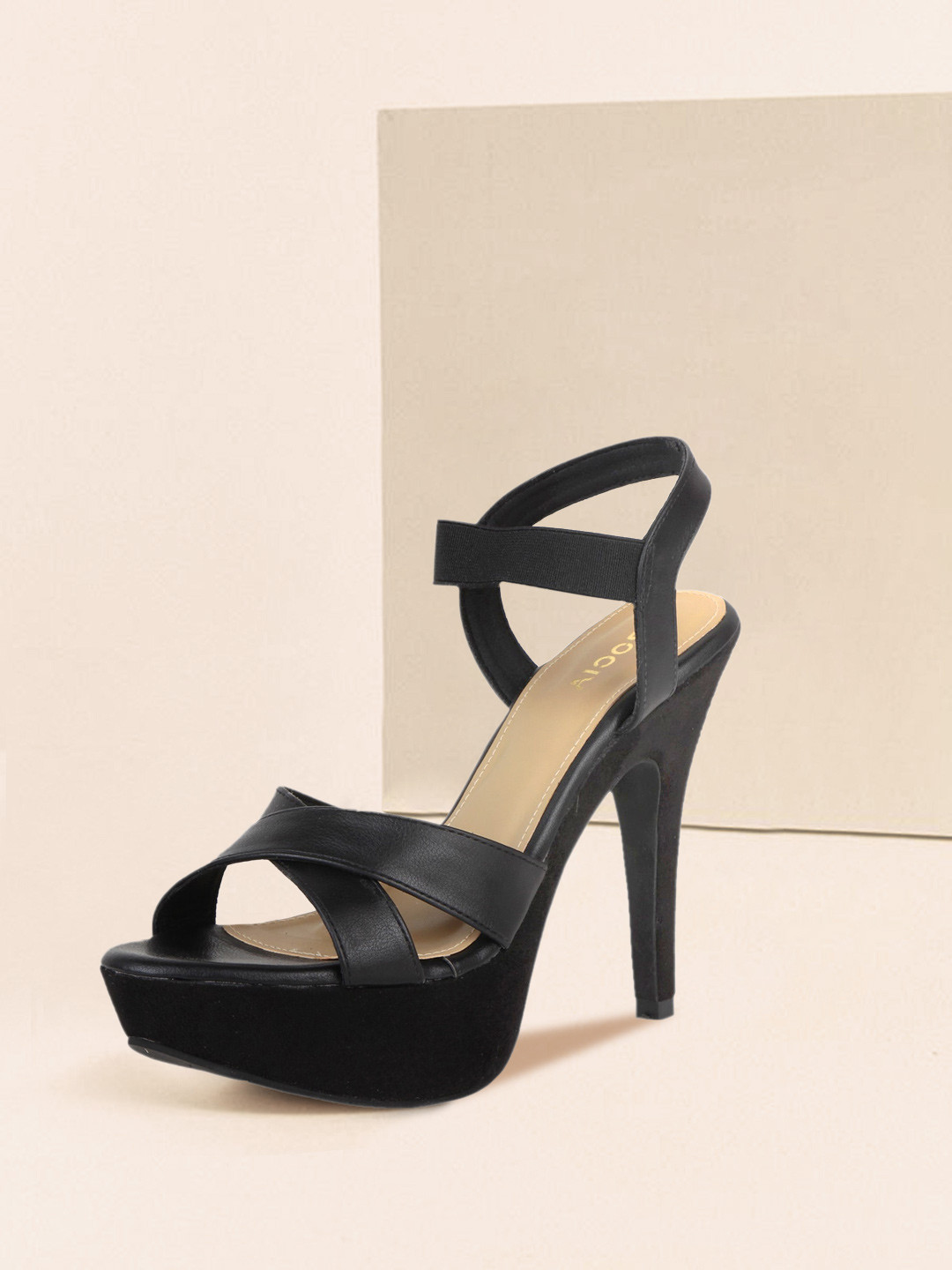 Rocia Women Black Solid Sandals